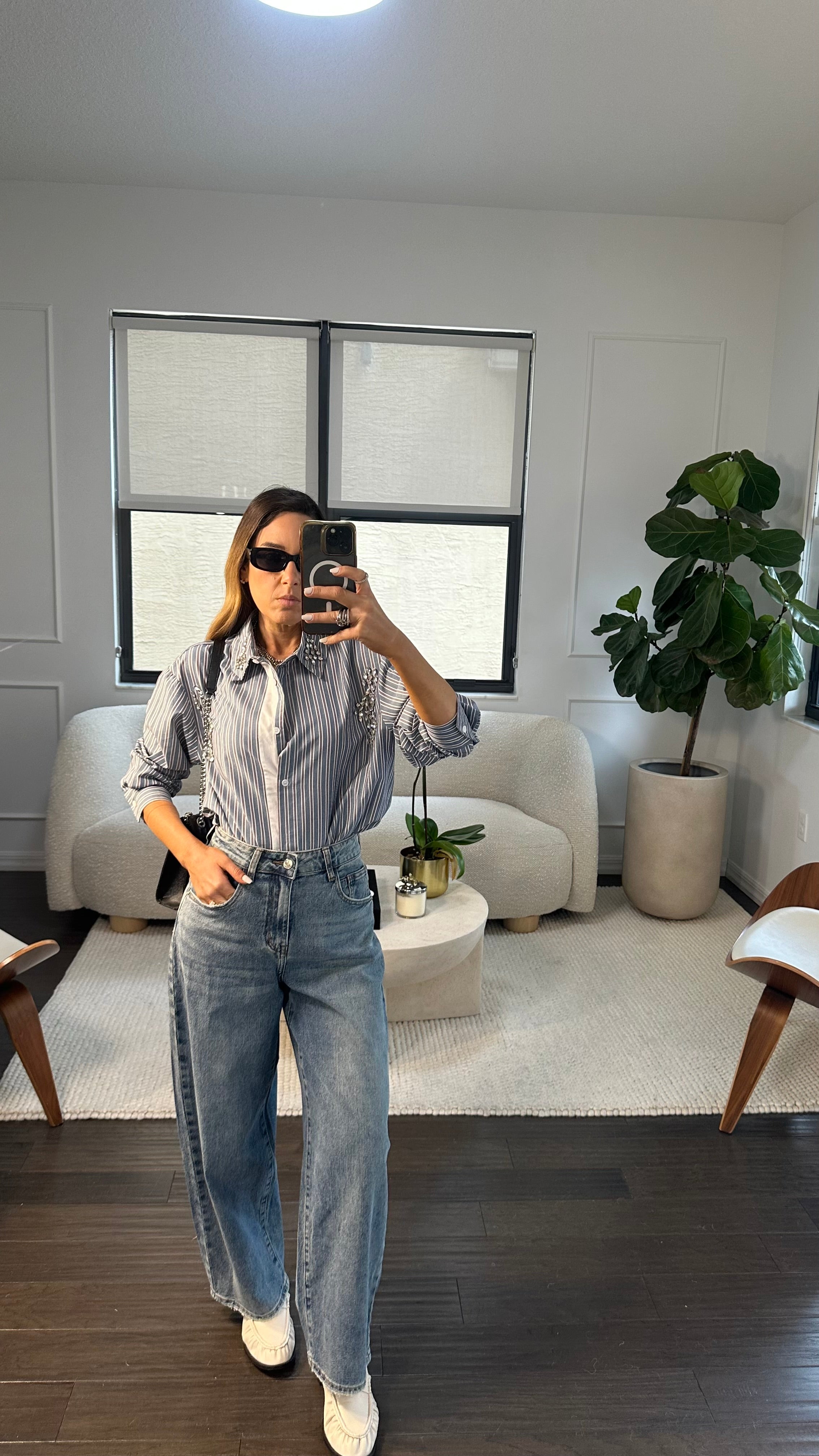 SHINE STRIPED BLOUSE