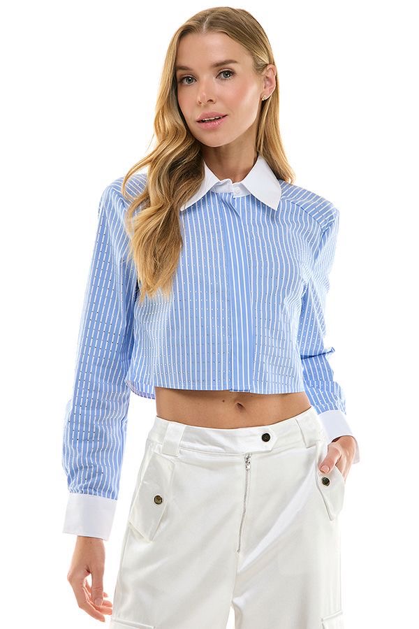 STRIPED DIAMENTE TOP