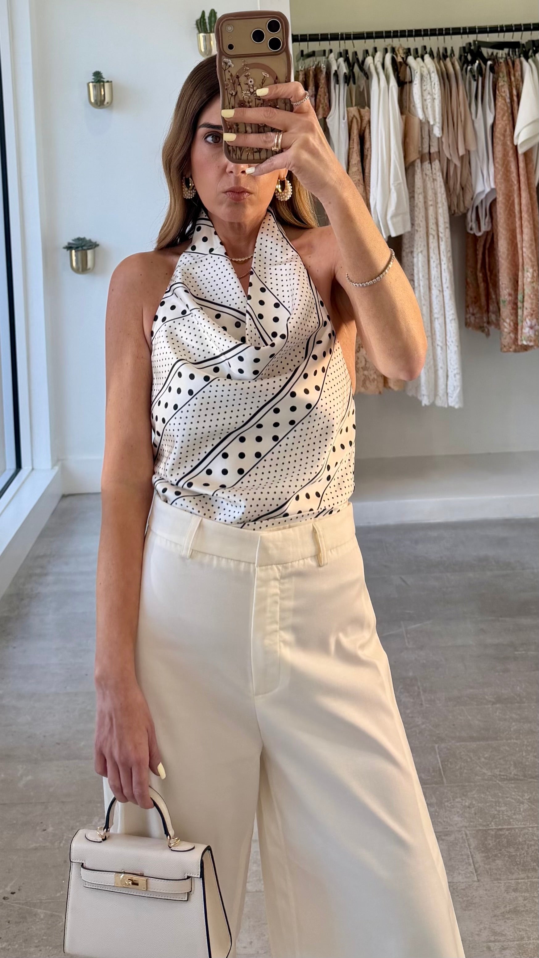 POLKA HALTER TOP