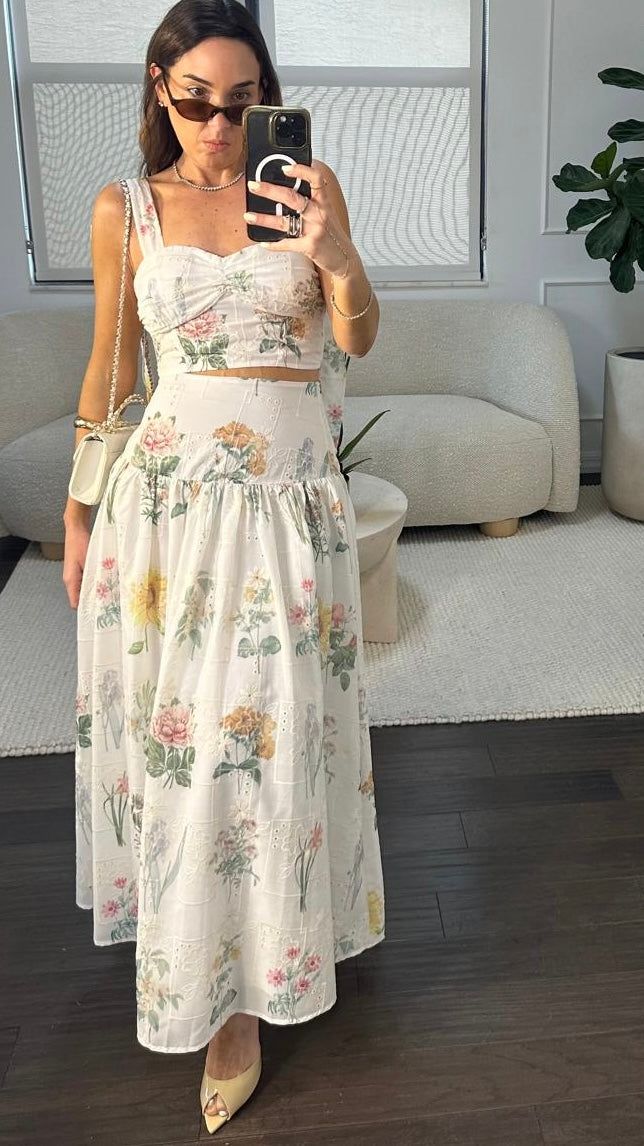 FLORAL CORSET SKIRT SET