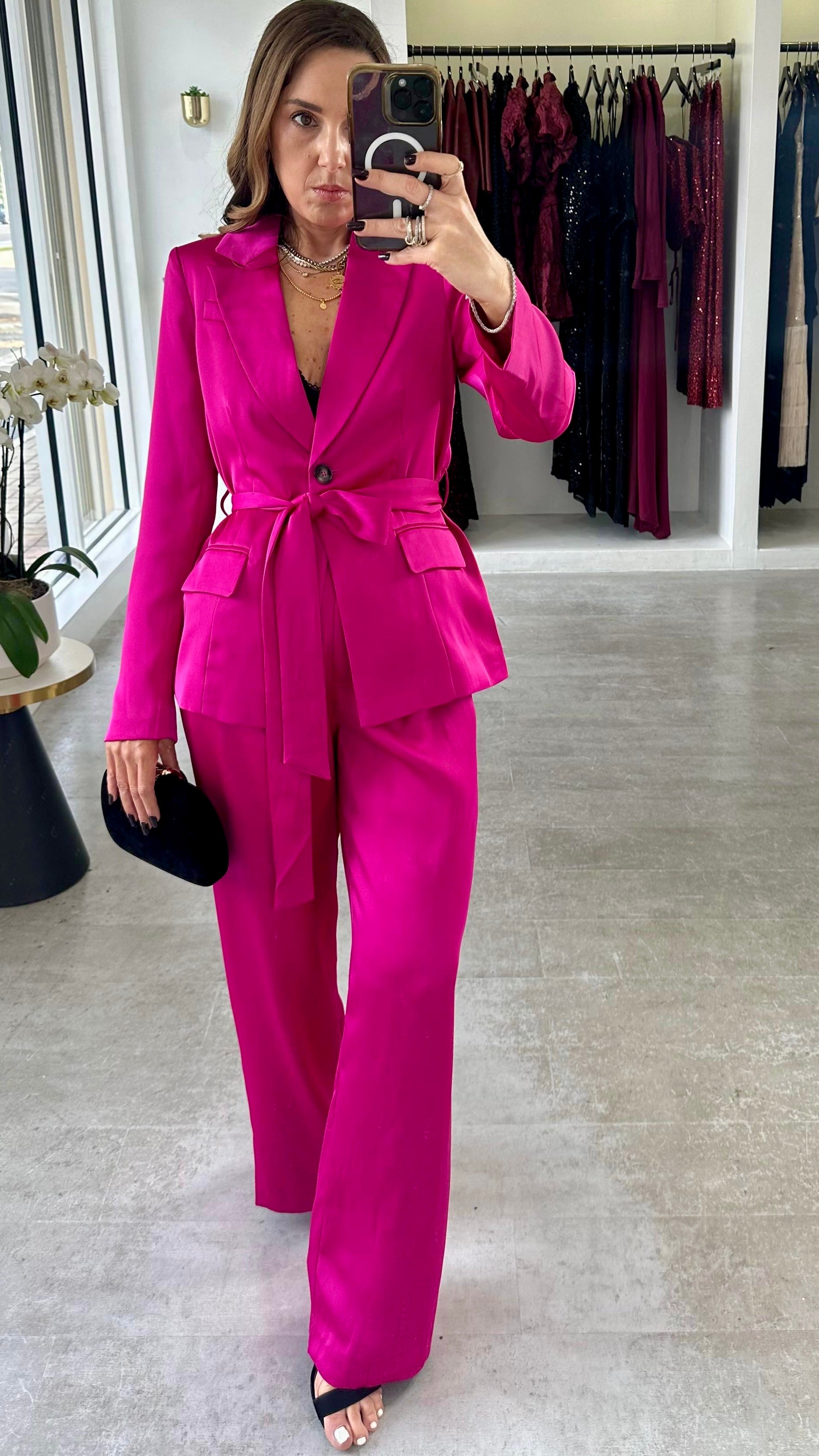 FUCHSIA POWER SUIT SET