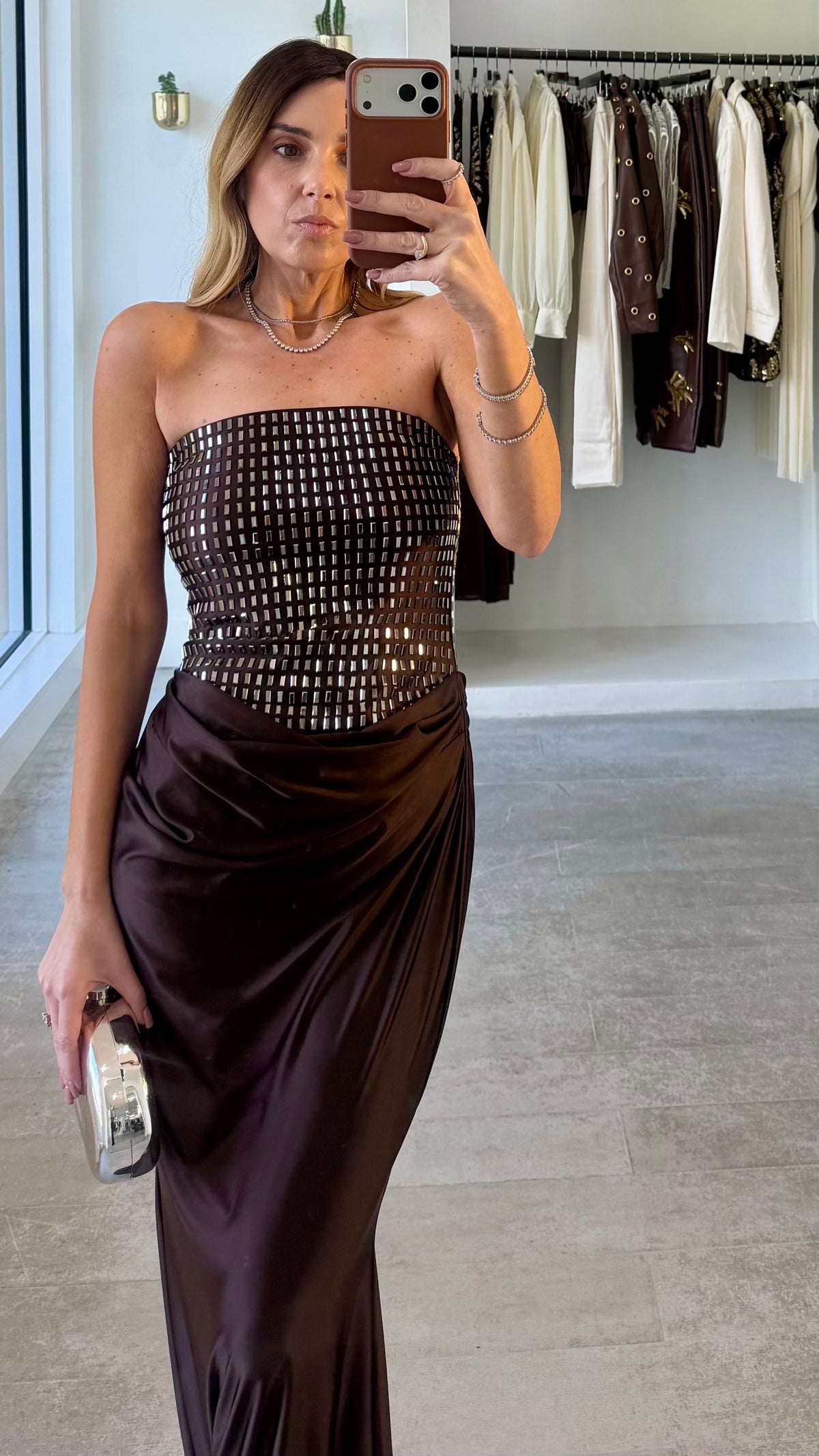 ONYX DRAPED DRESS