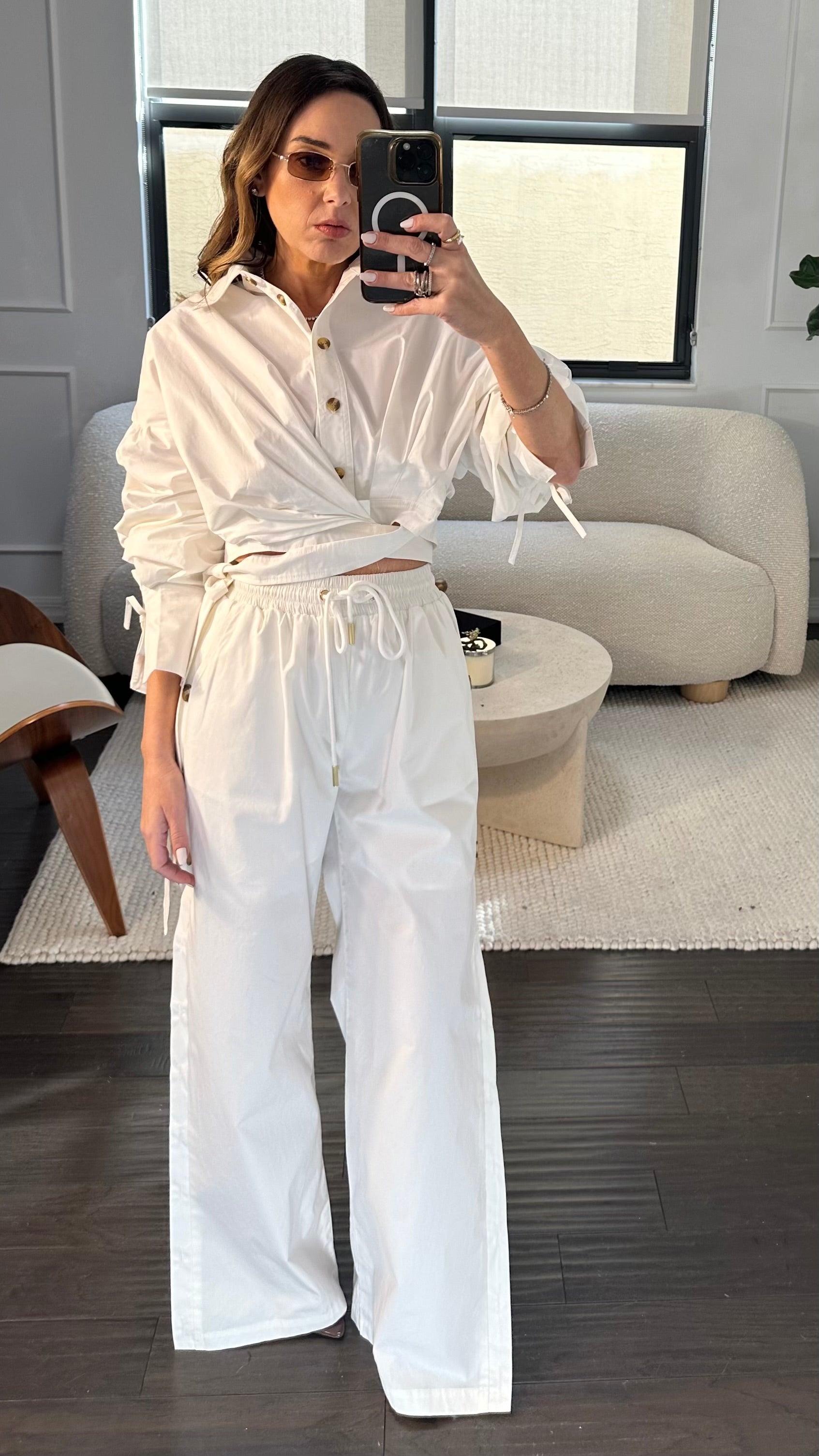 WHITE UTILITY PANT SET