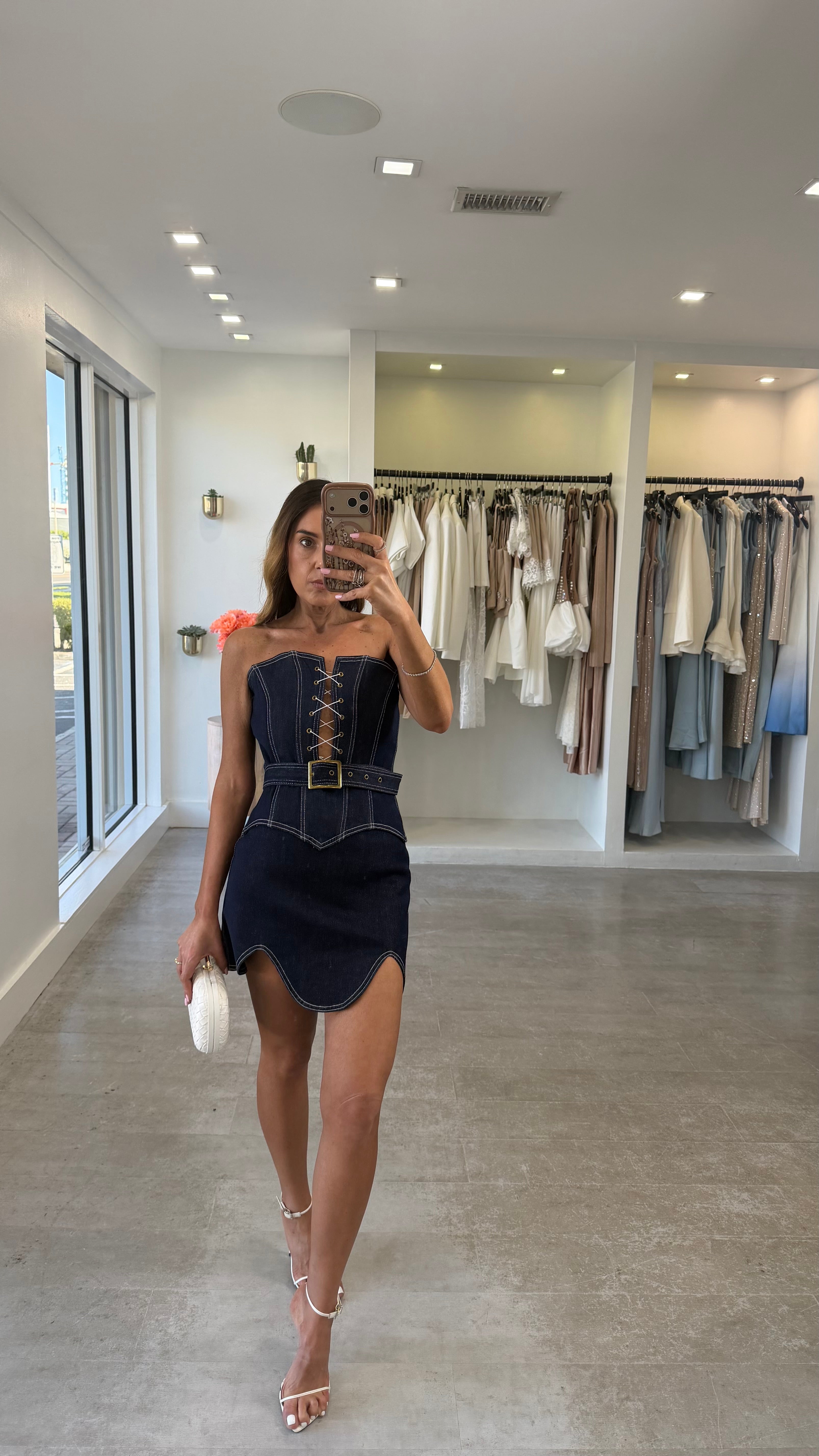 DENIM CORSET SKIRT SET