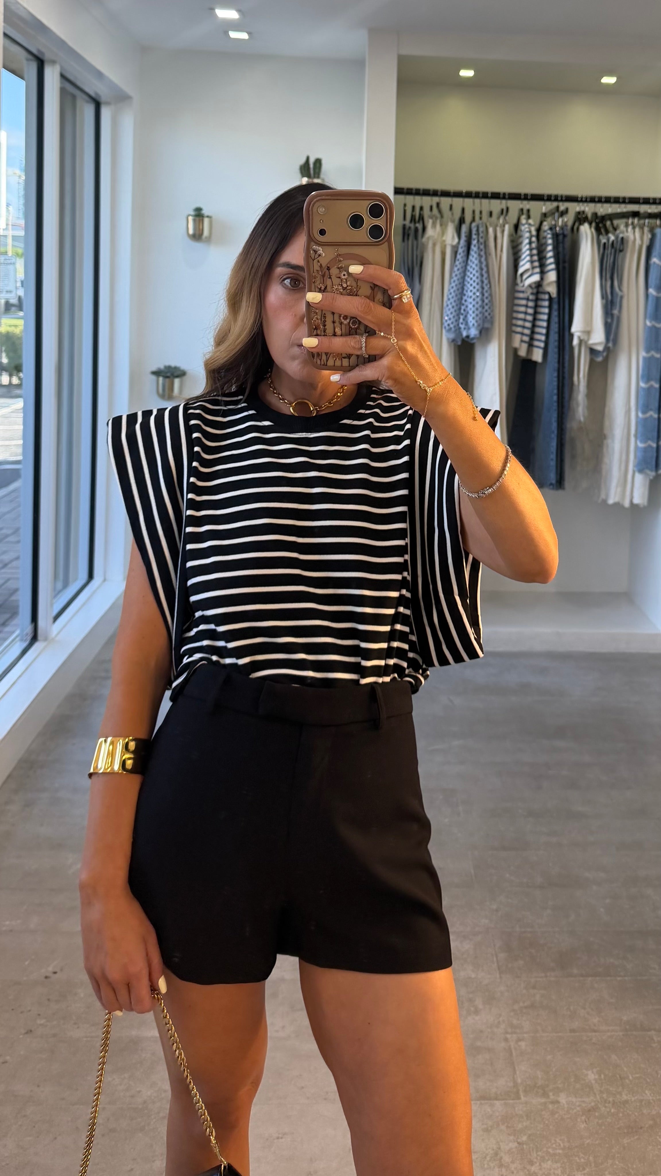 BLACK TROUSER SHORTS