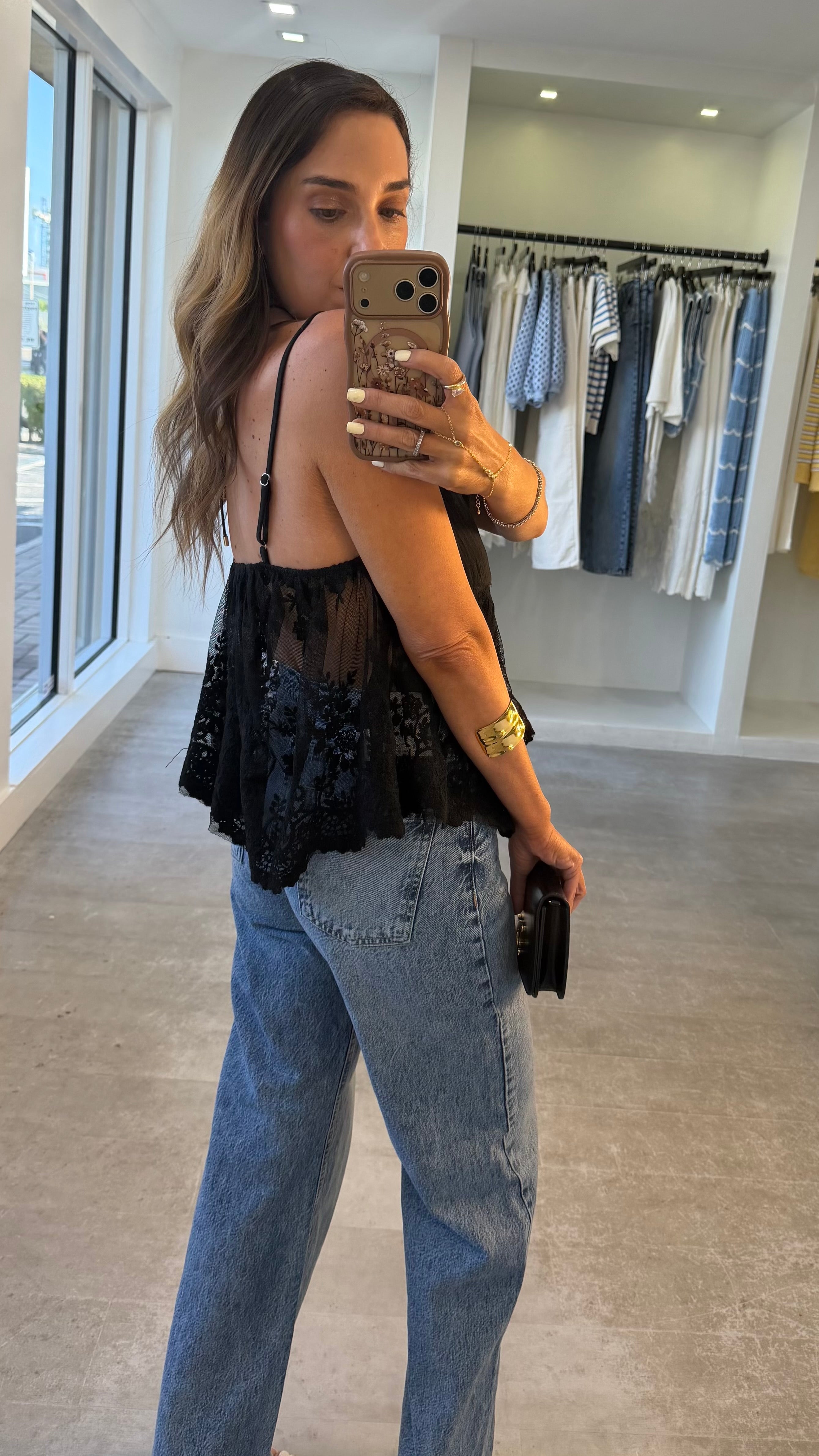 BLACK SWEETHEART LACE CAMI