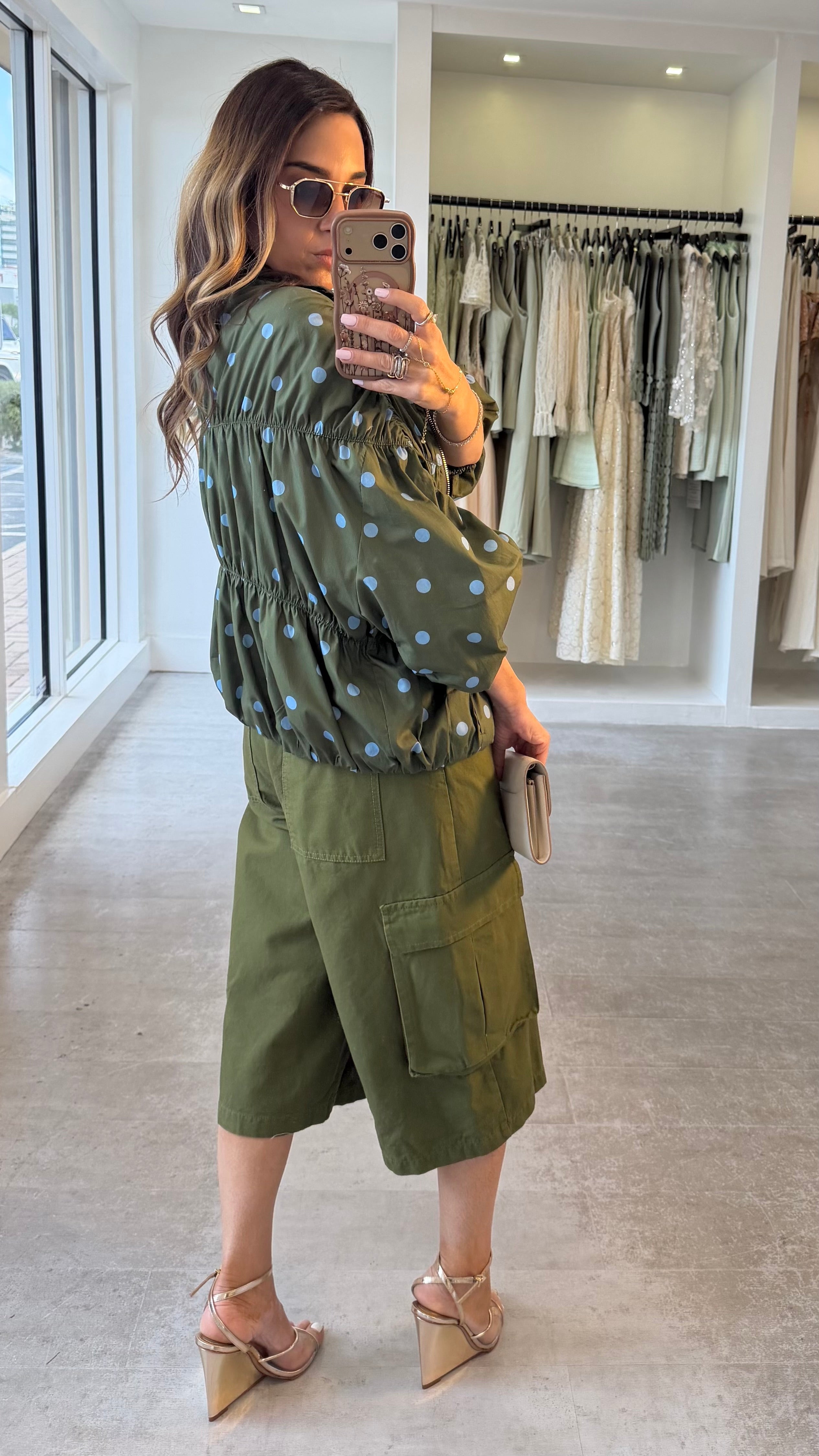 GREEN POLKA DOT JACKET
