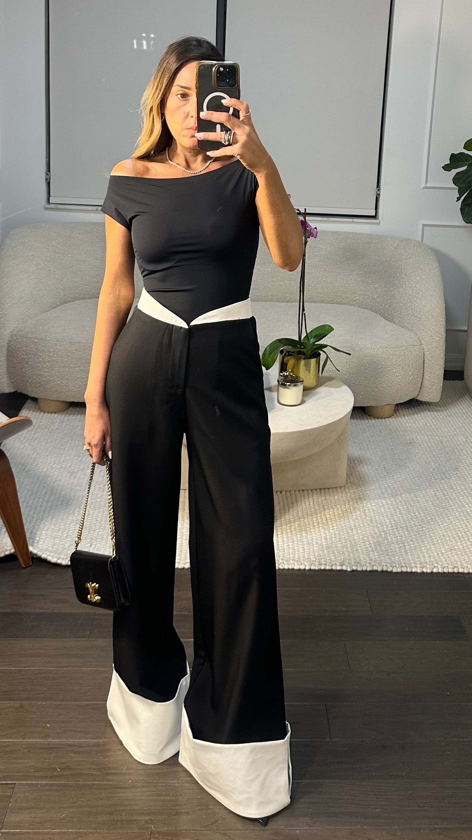 CONTRAST PALAZZO PANTS