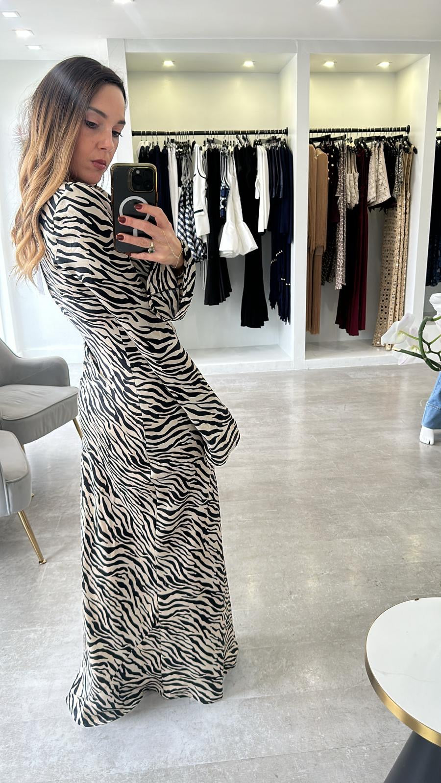 THE ZEBRA SILK MAXI