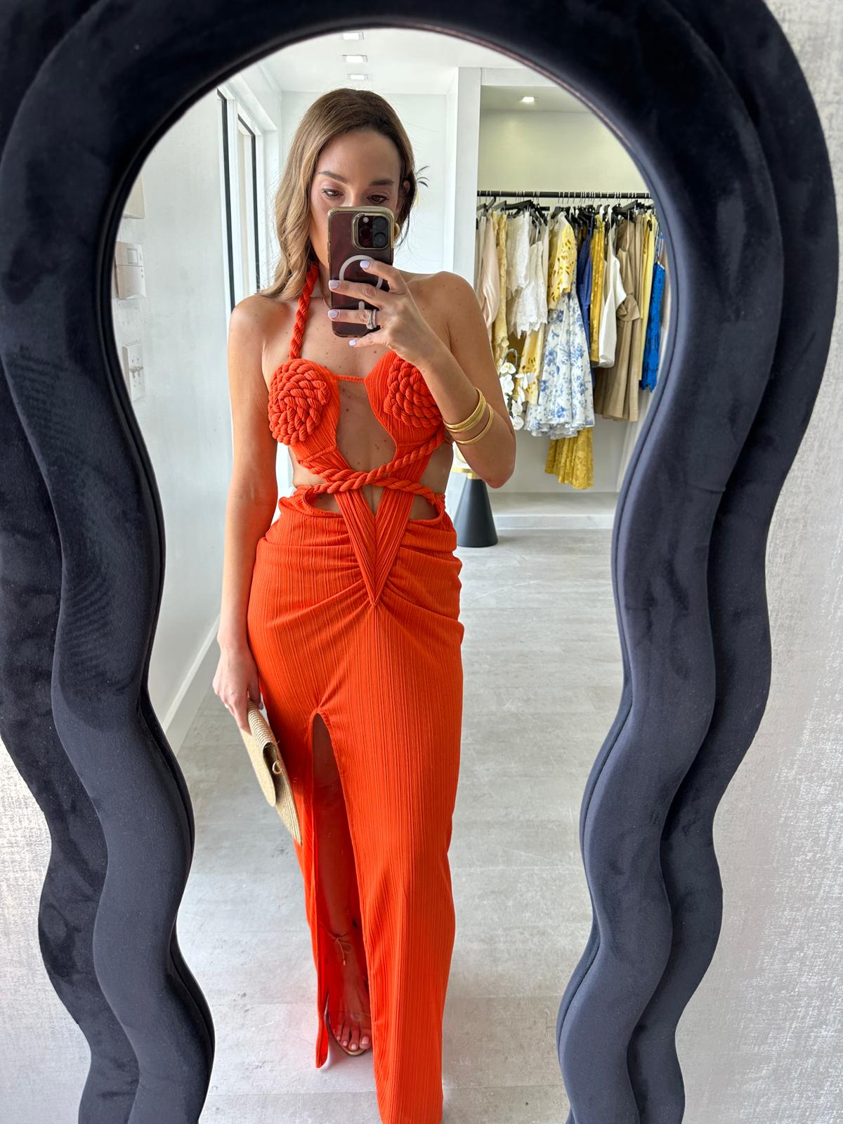 TANGERINE BLOOM DRESS