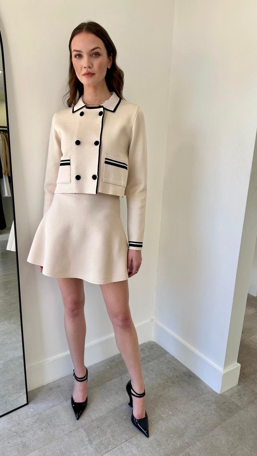CONTRAST EDGE KNIT SET