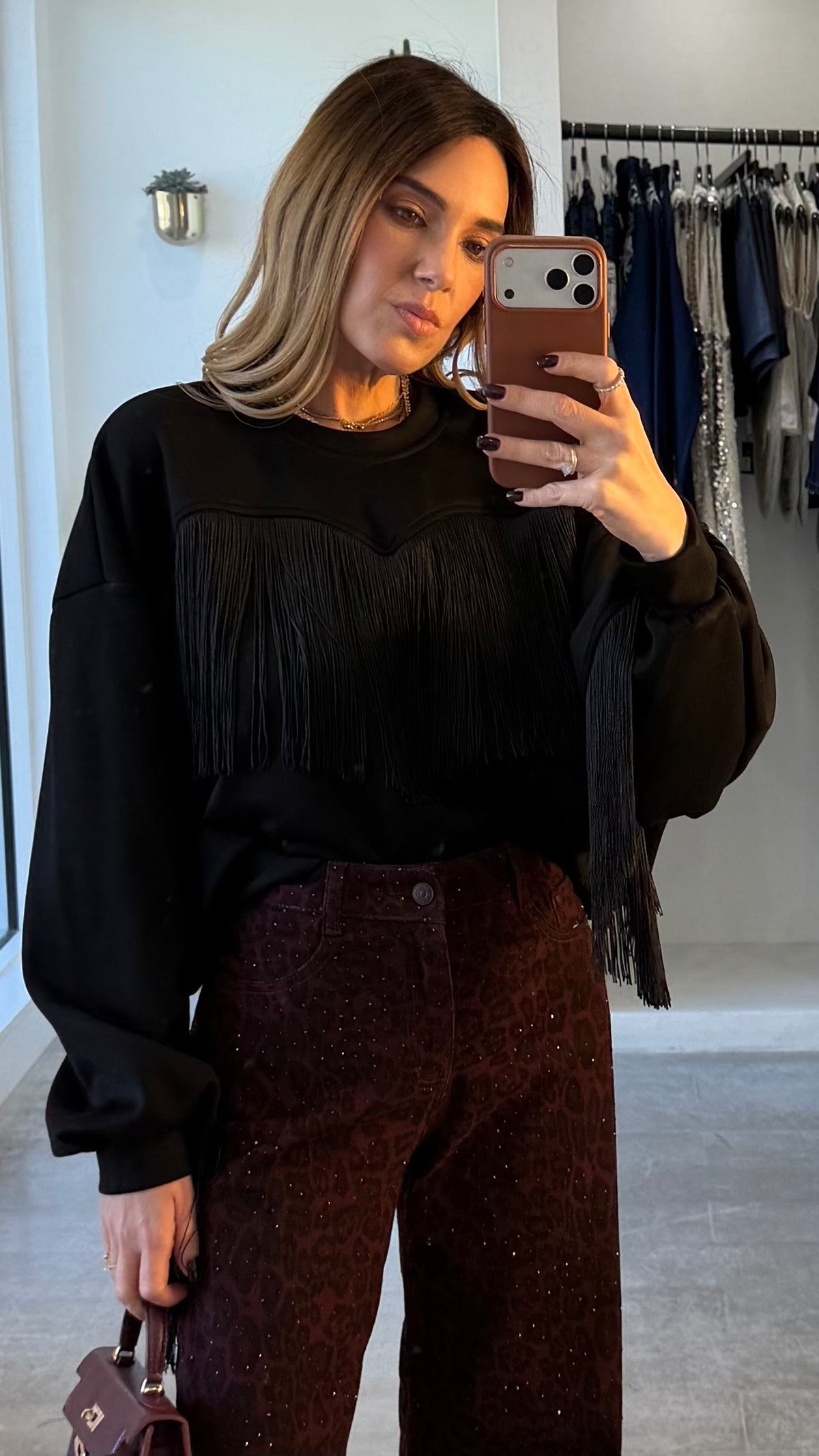 MIDNIGHT FRINGE SWEATER