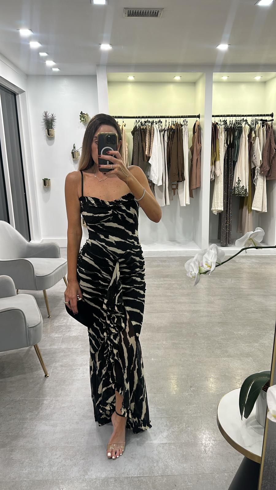 ZEBRA TIED MAXI