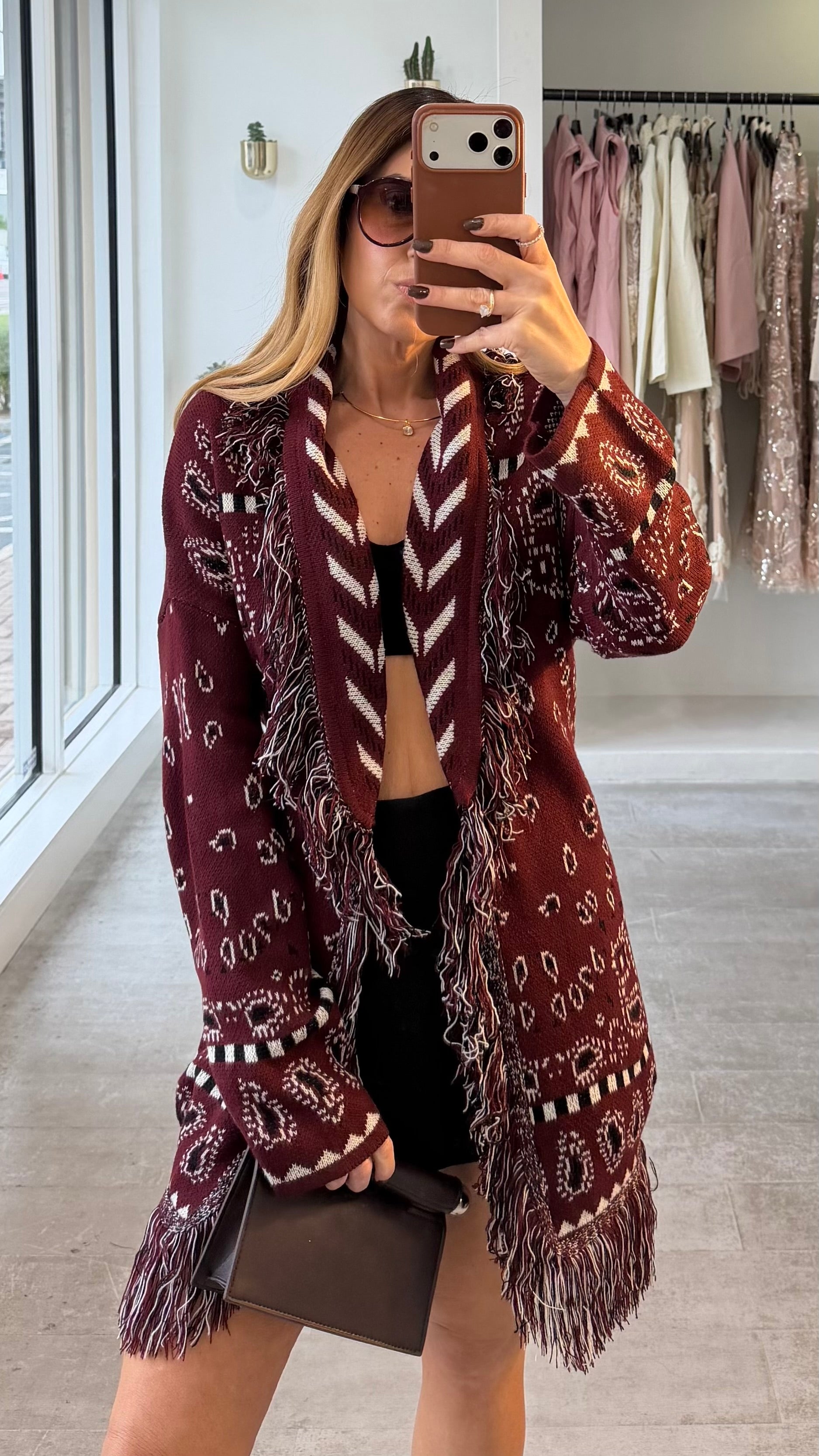 BURGY FRINGE BANDANA CARDI