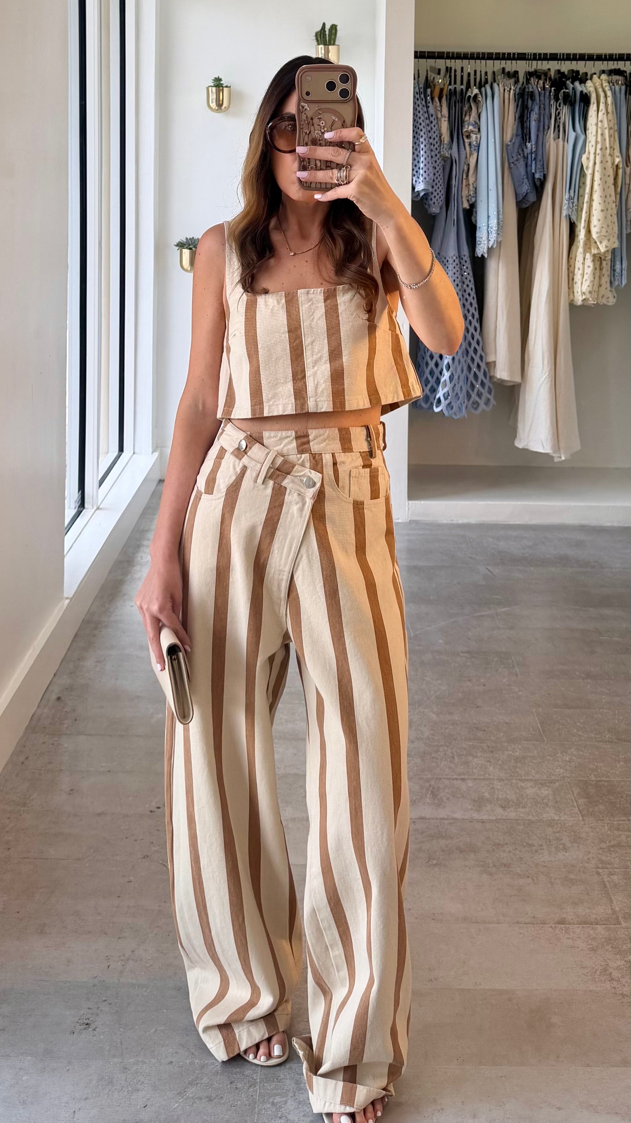 BEIGE COFFE LINES SET