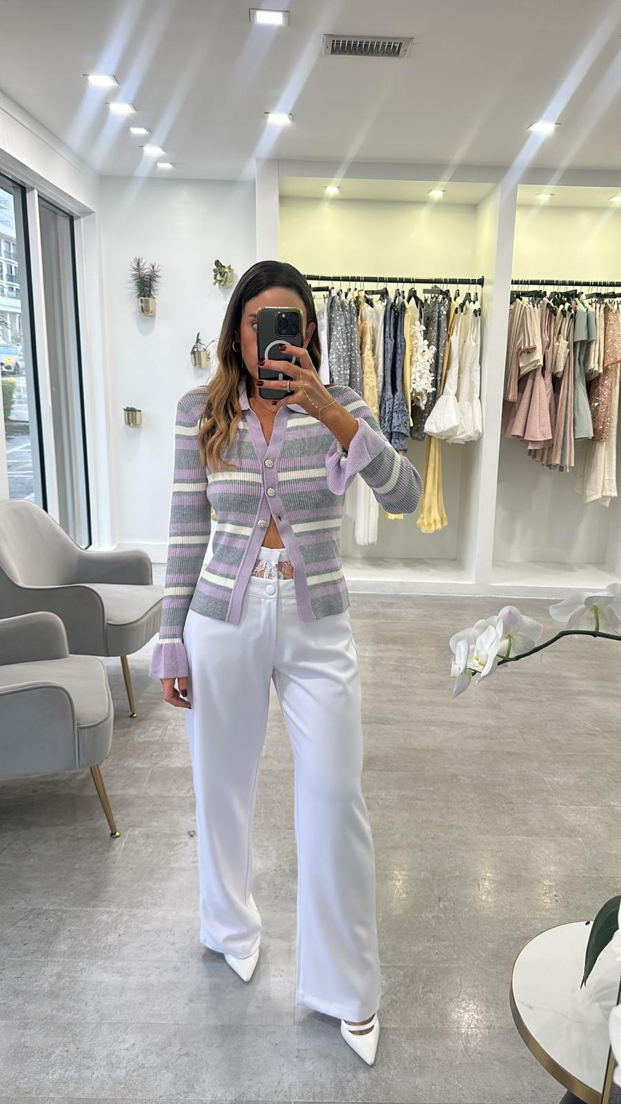 WHITE ILUSSION PANTS