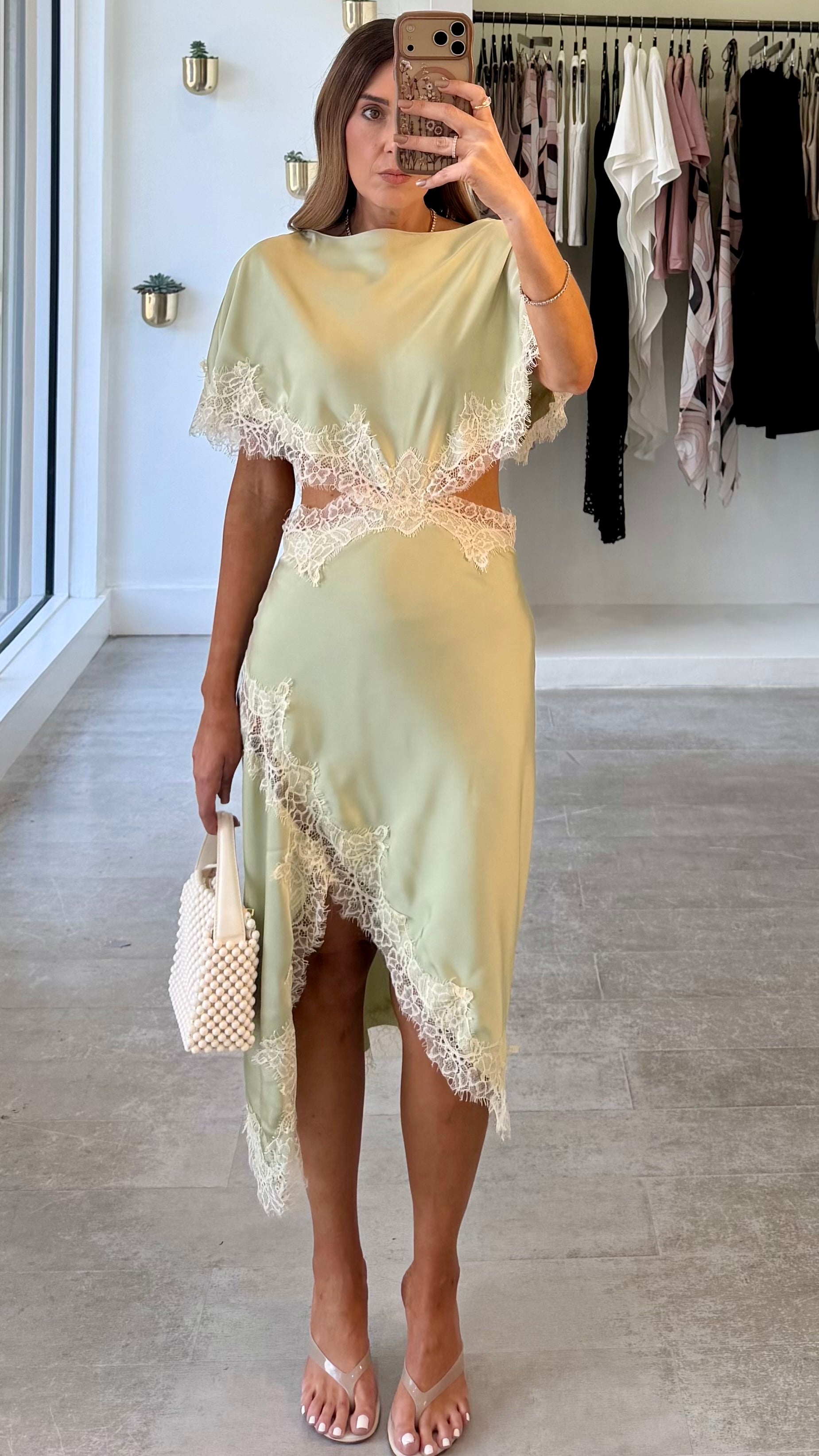 SAGE LACE DRESS