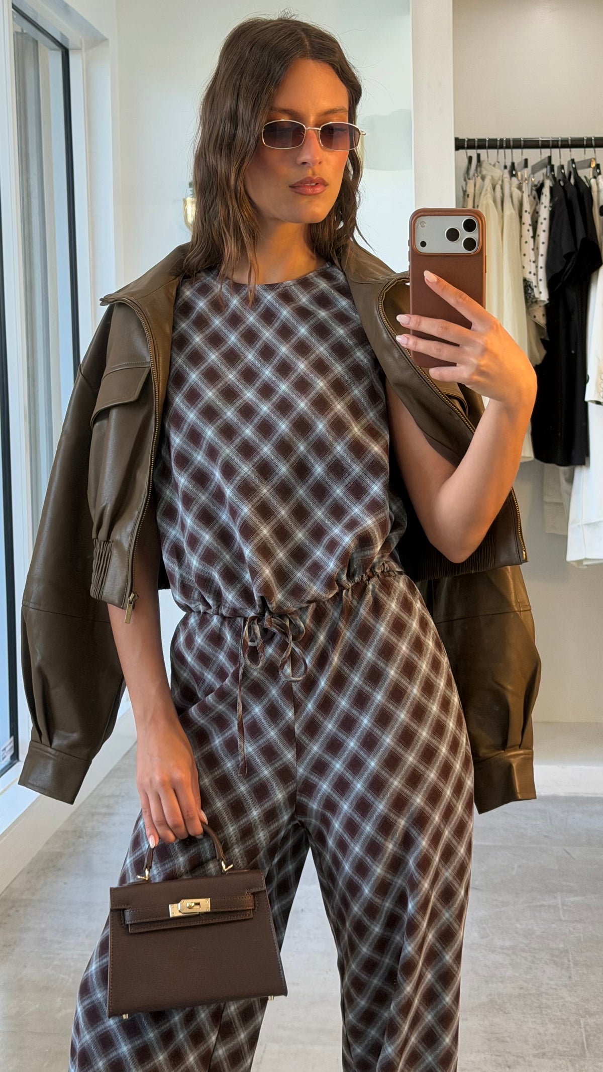 LUX BROWN VEGAN BOMBER