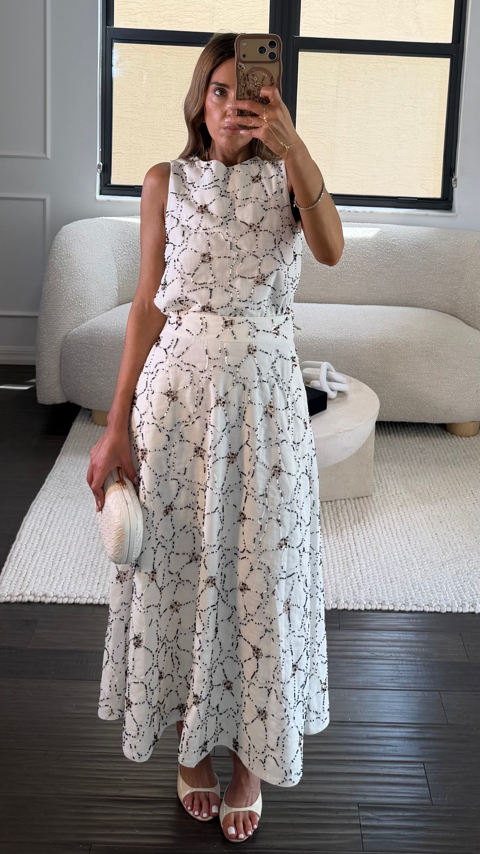 CRYSTAL FLORAL MIDI SKIRT SET