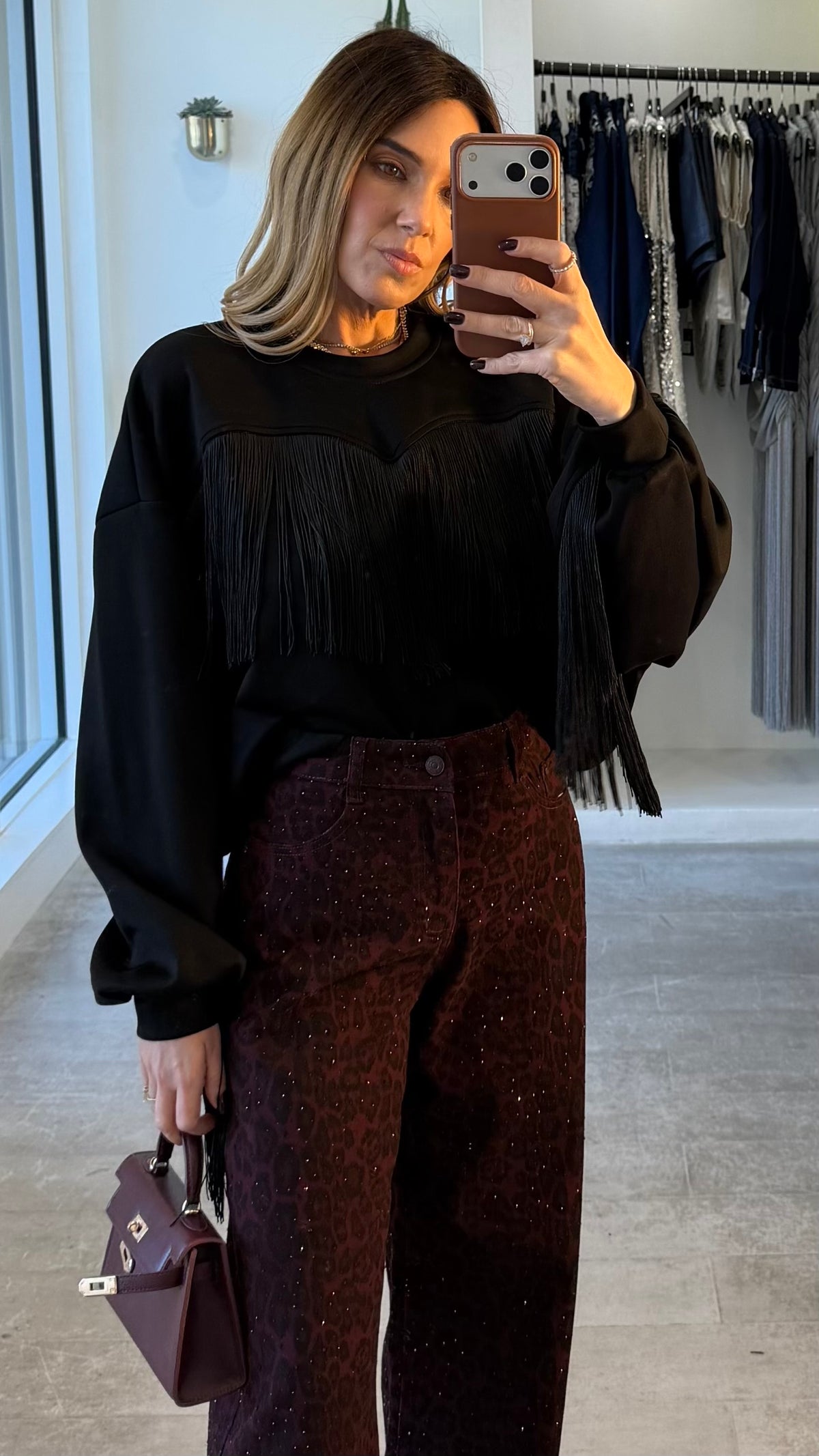 MIDNIGHT FRINGE SWEATER