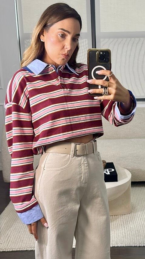 BORDEAUX STRIPE POLO