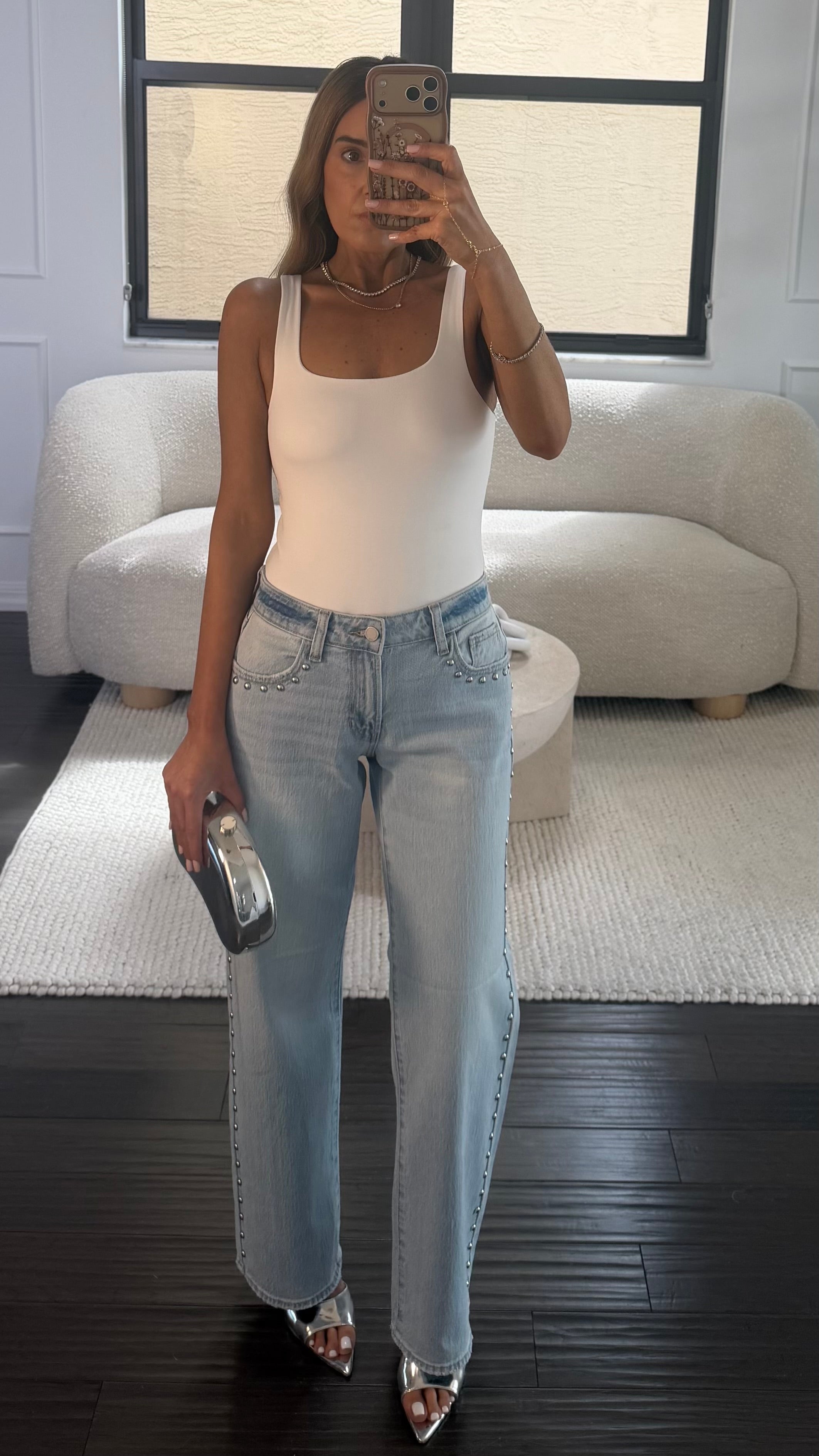 SKYLINE STUDDED DENIM