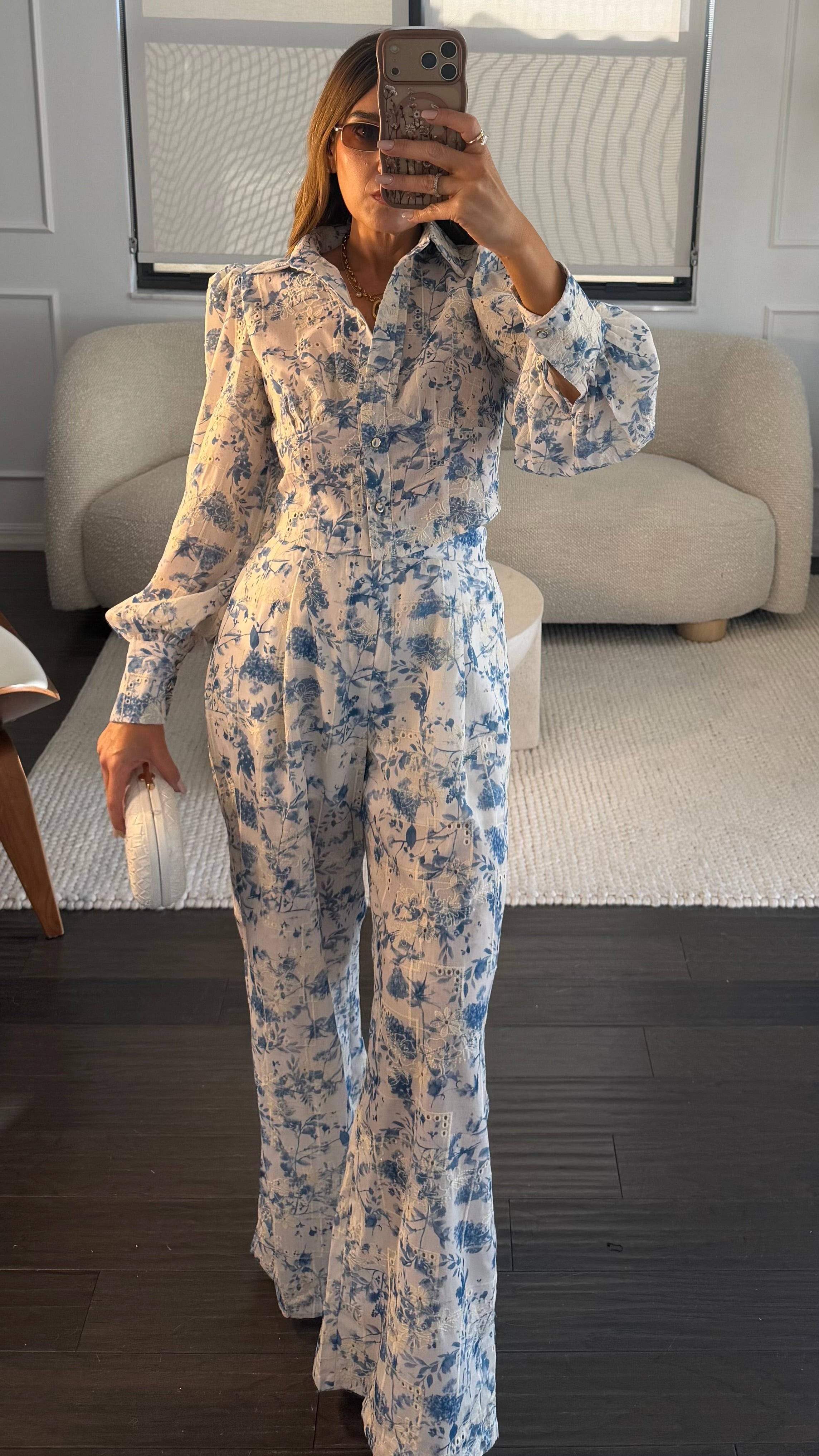 TOILE FLORAL PANT SET
