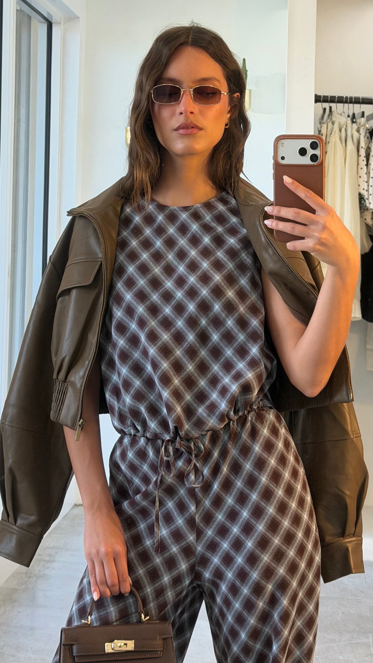 LUX BROWN VEGAN BOMBER