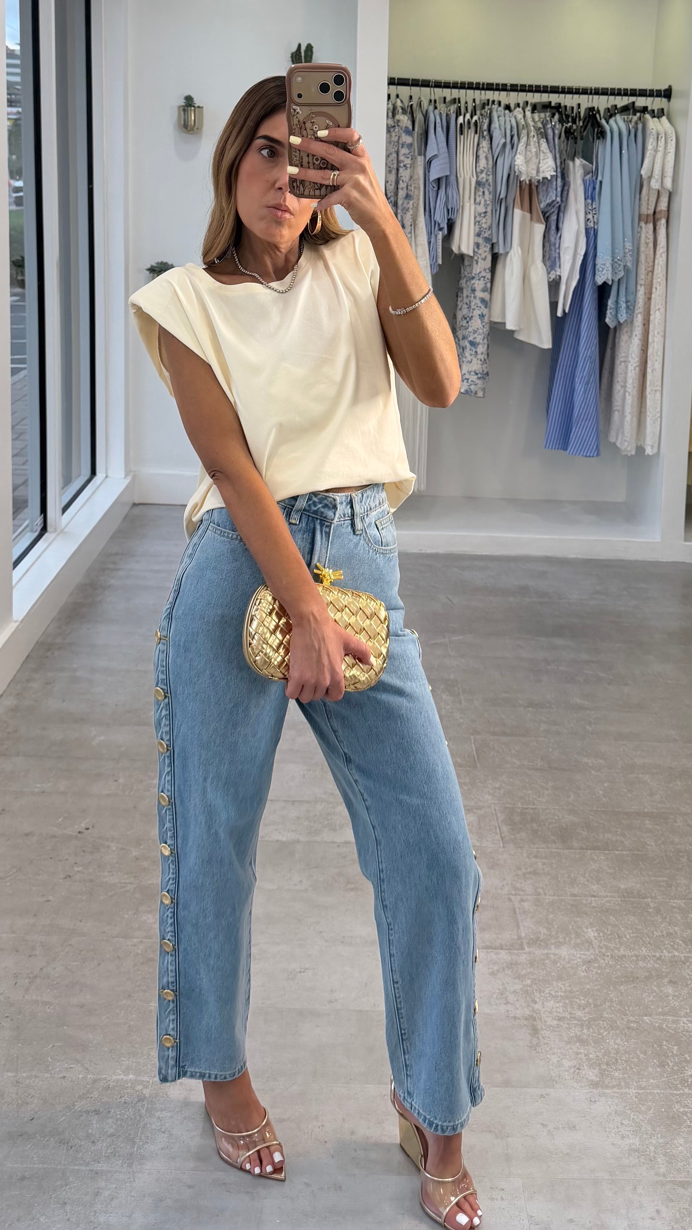 GOLDLINE BUTTON JEANS