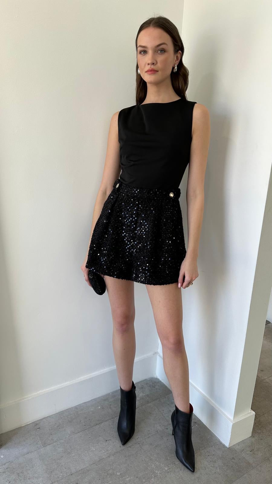 THE NOIR SEQUIN ROMPER