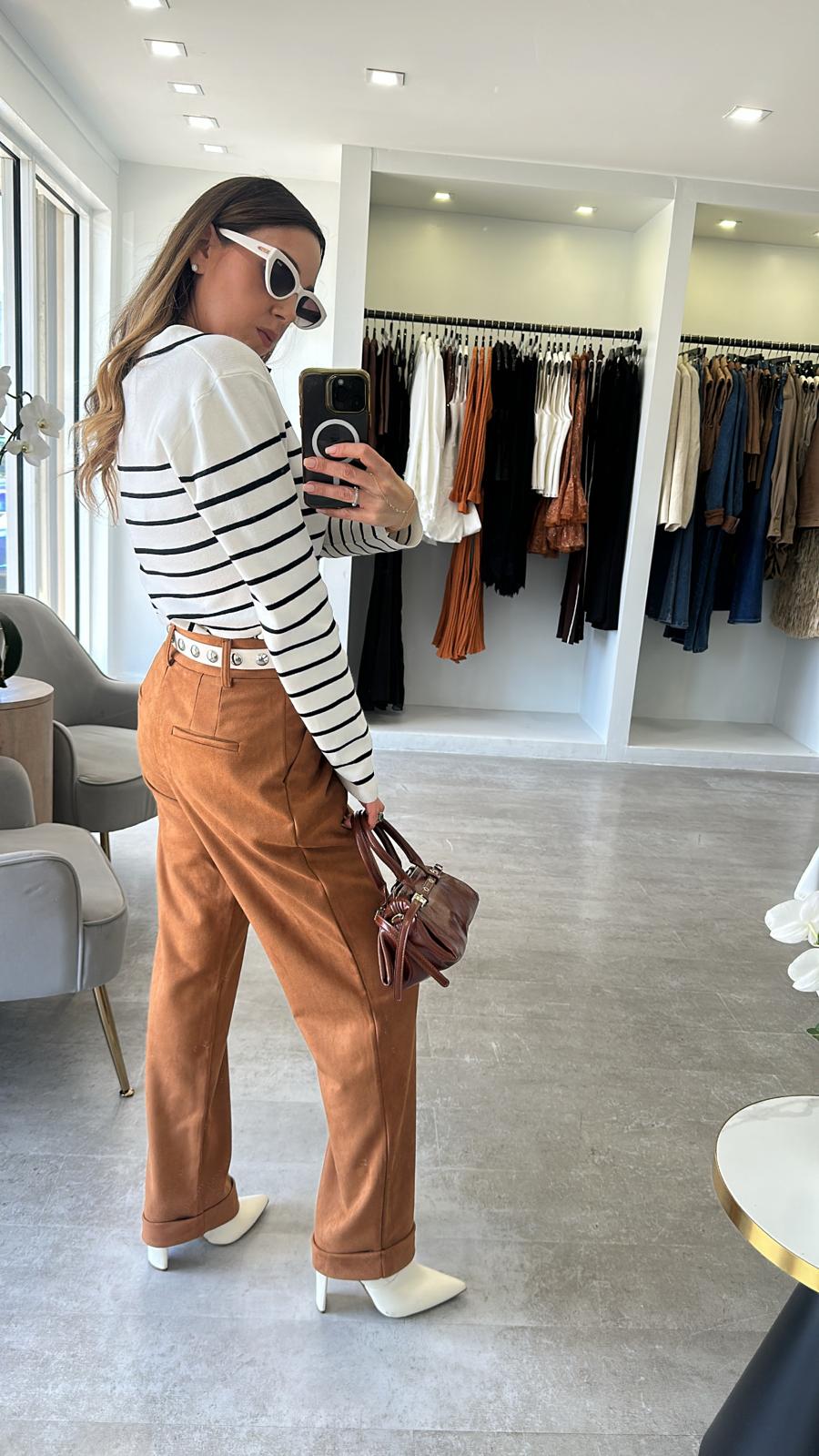 THE CAMEL SUEDE TROUSERS