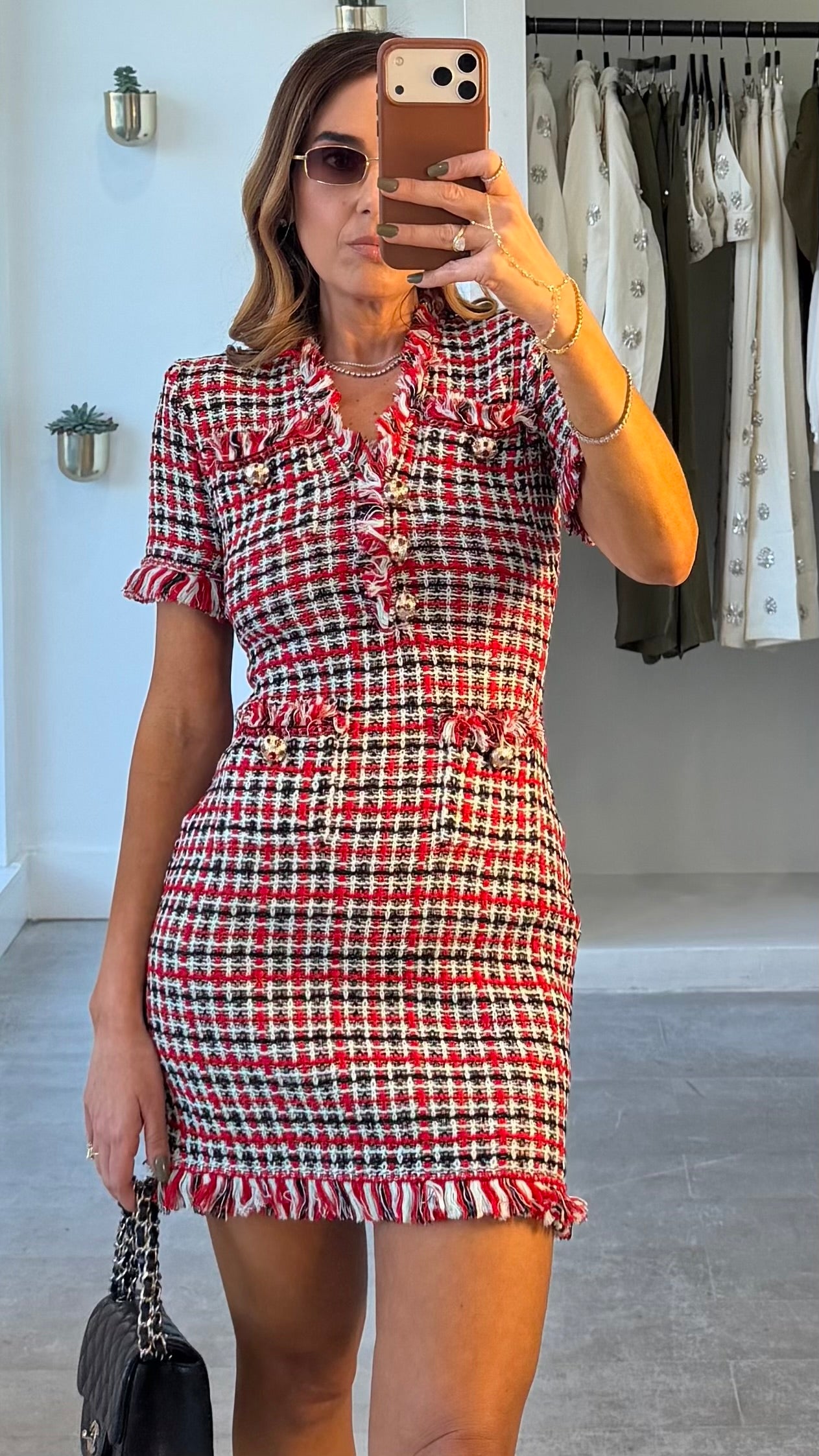 RED TWEED DRESS