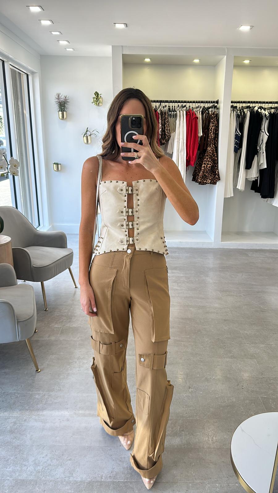 BEIGE CARGO PANTS