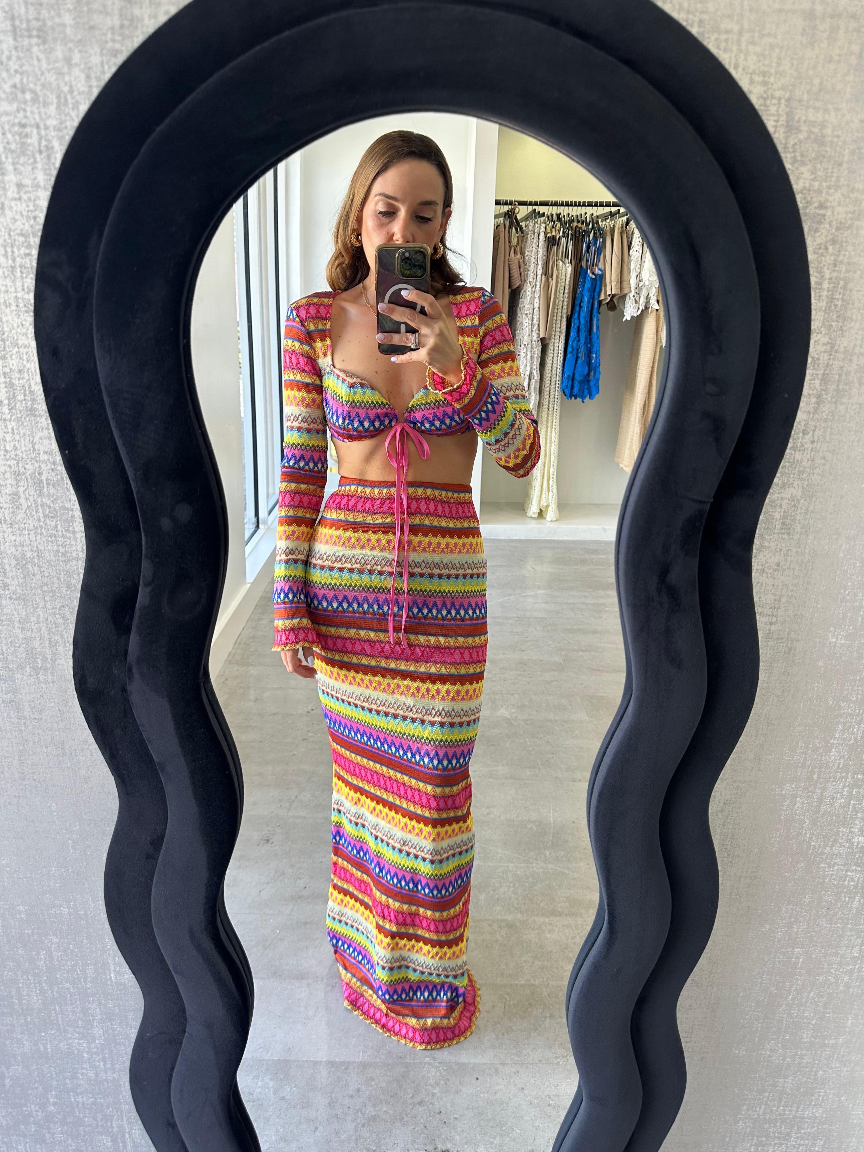 COLOR BUSTIER SKIRT SET