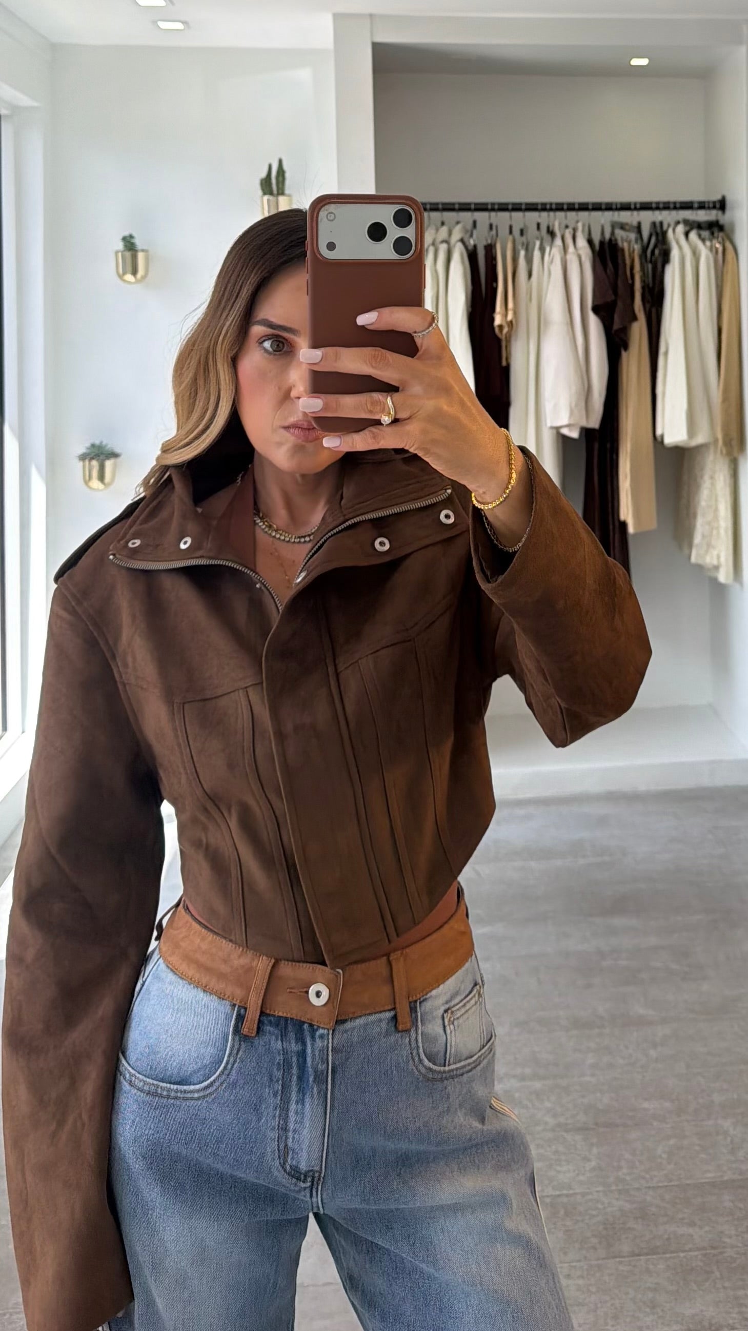SUEDE SCULPT JACKET