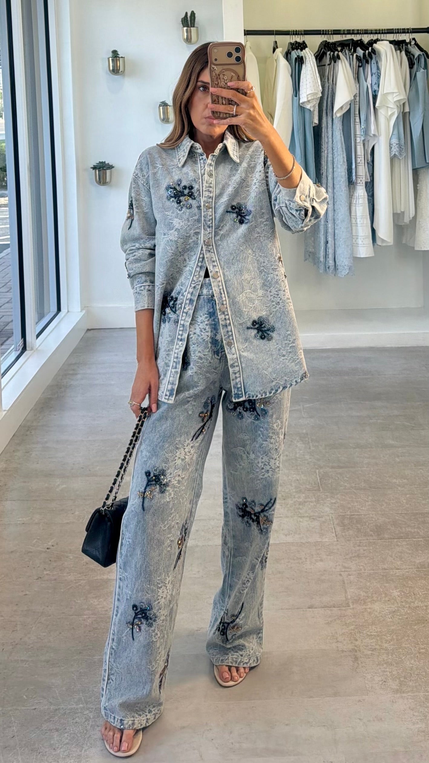 EMBELLISHED DENIM SET