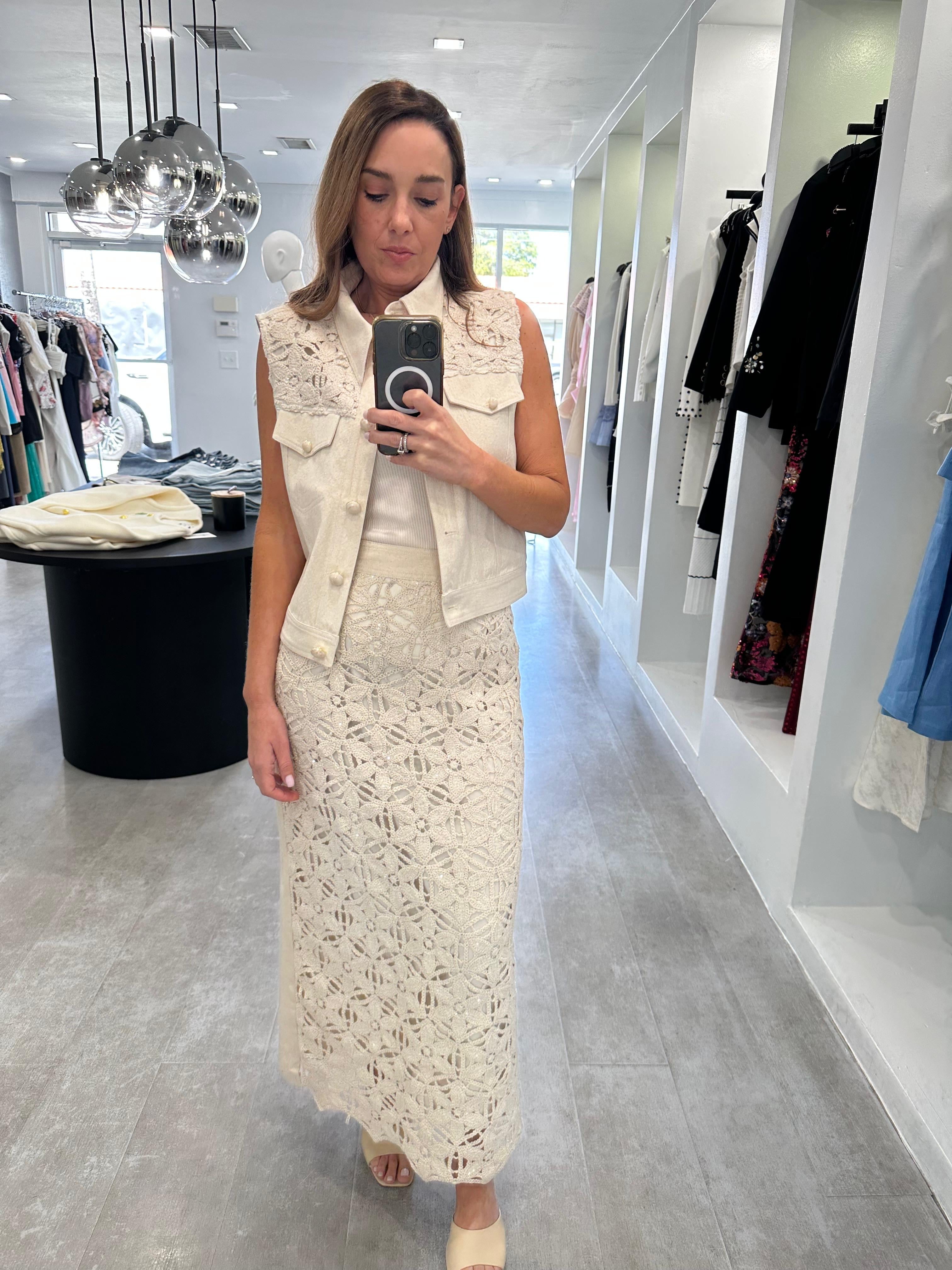 BONE CROCHET SKIRT SET