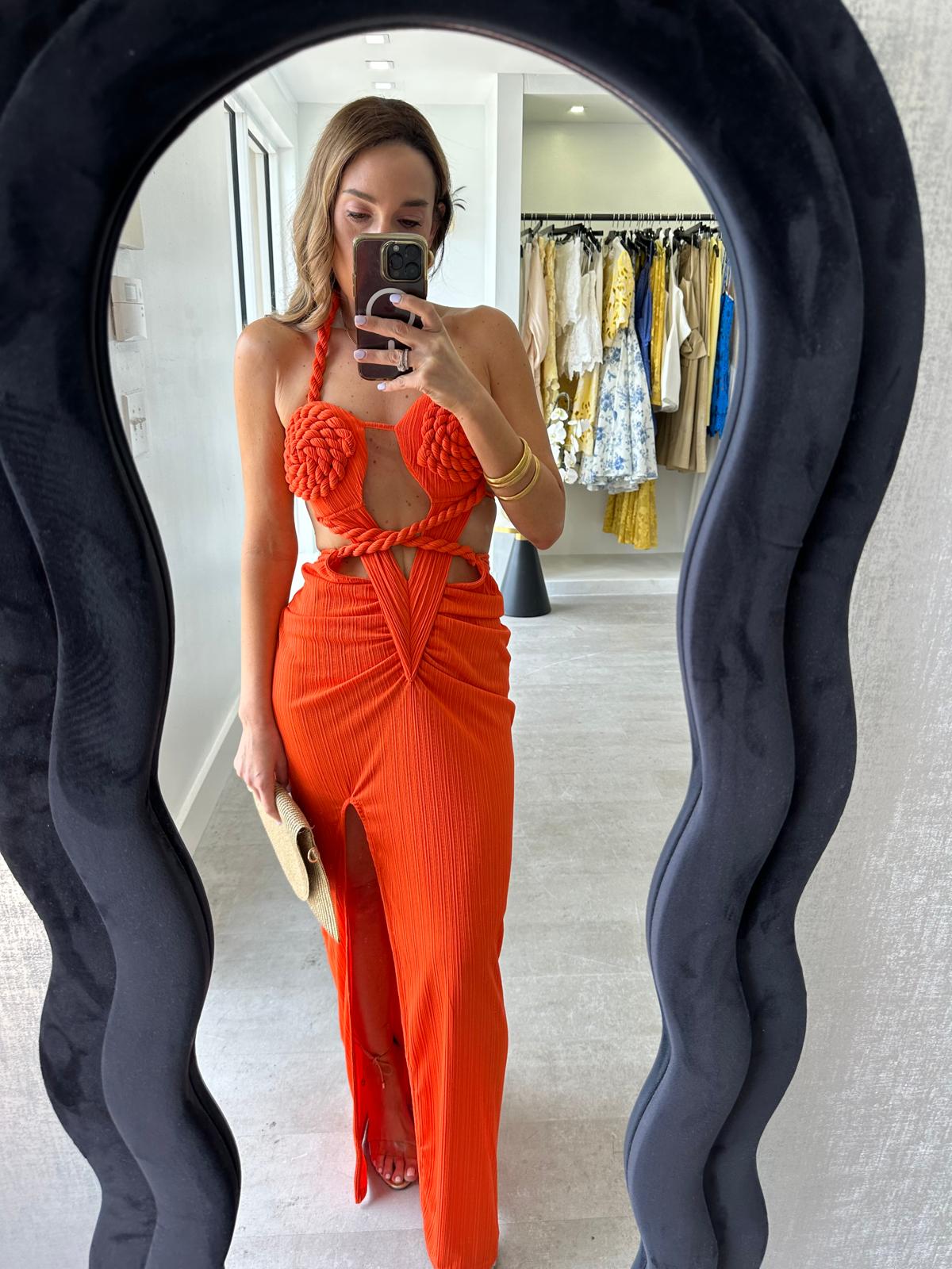 TANGERINE BLOOM DRESS
