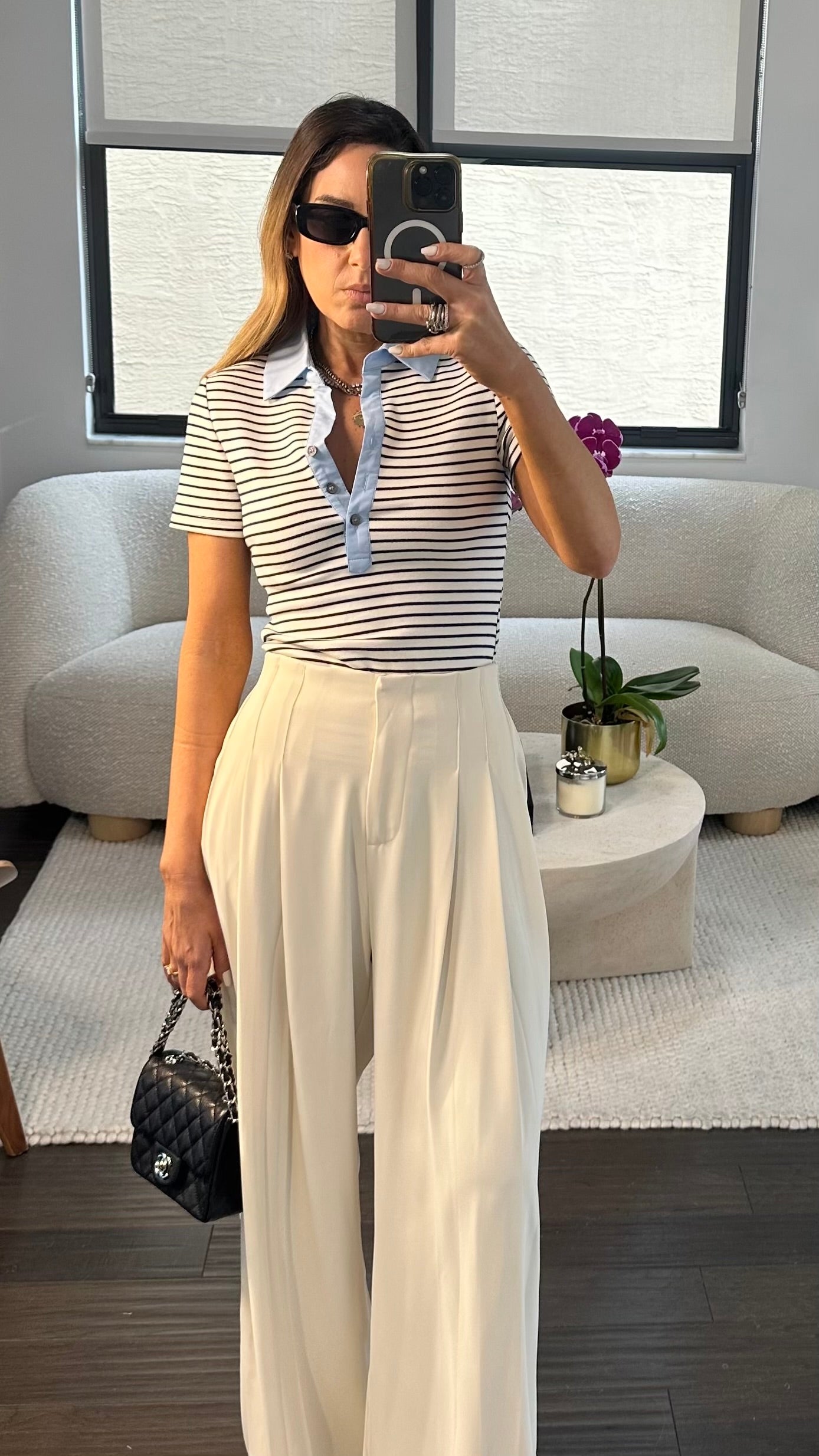 BLUE COLLAR STRIPED TOP