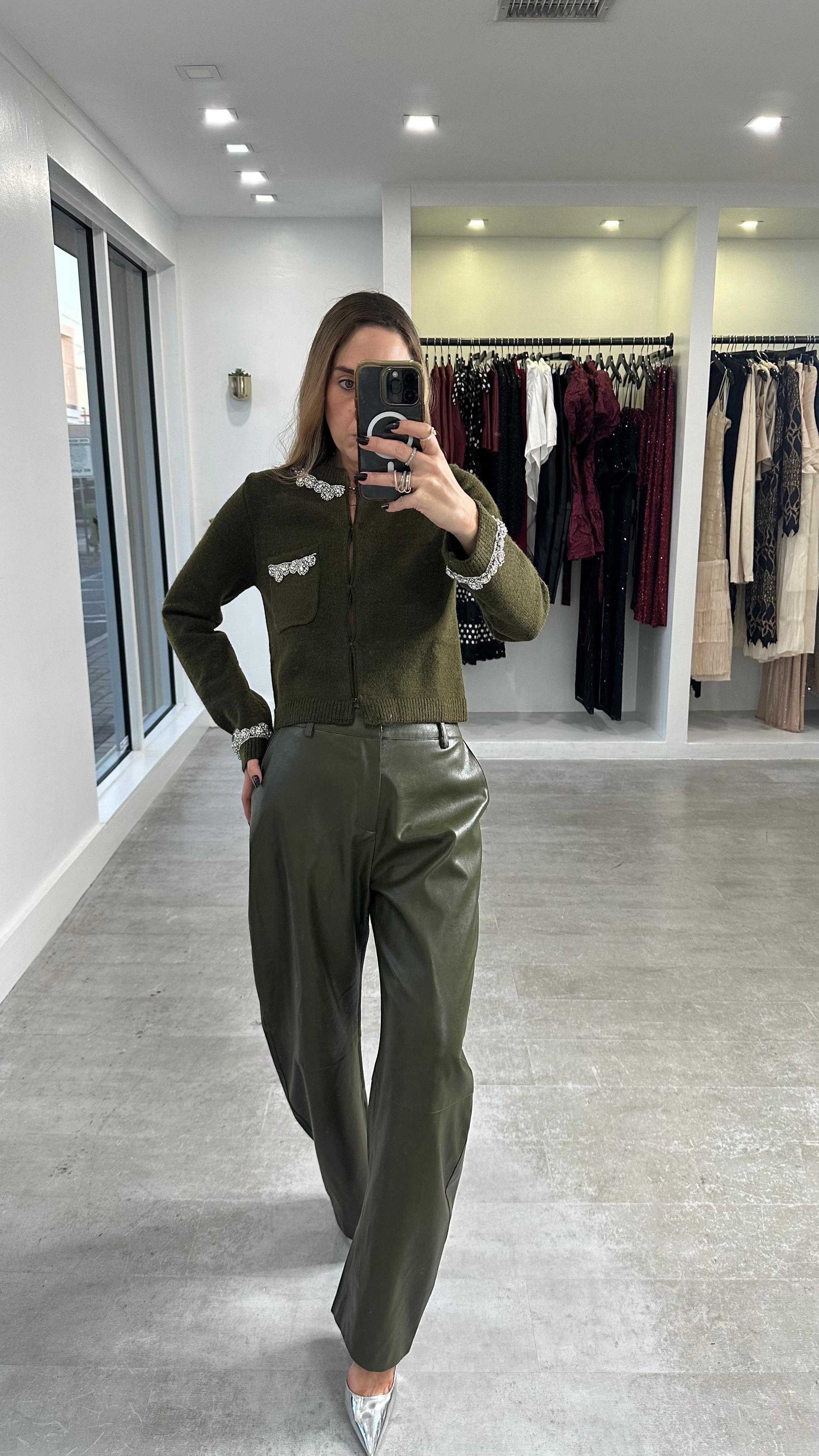 OLIVIA CRYSTAL CARDI TOP