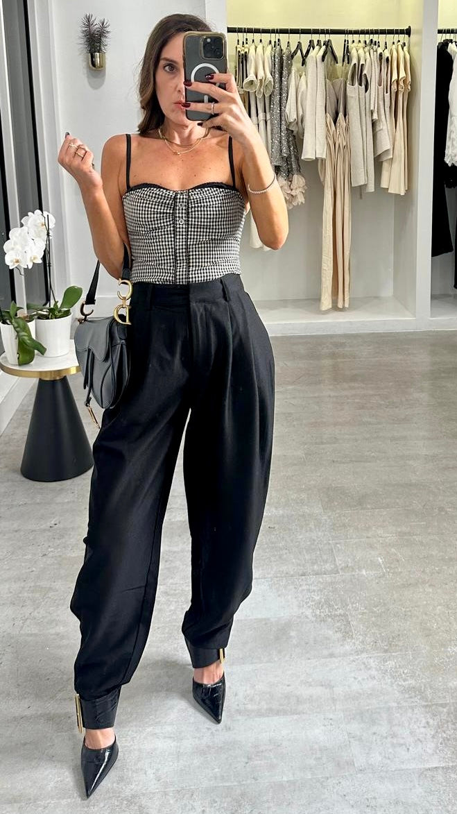 VESPER CHECK CORSET TOP