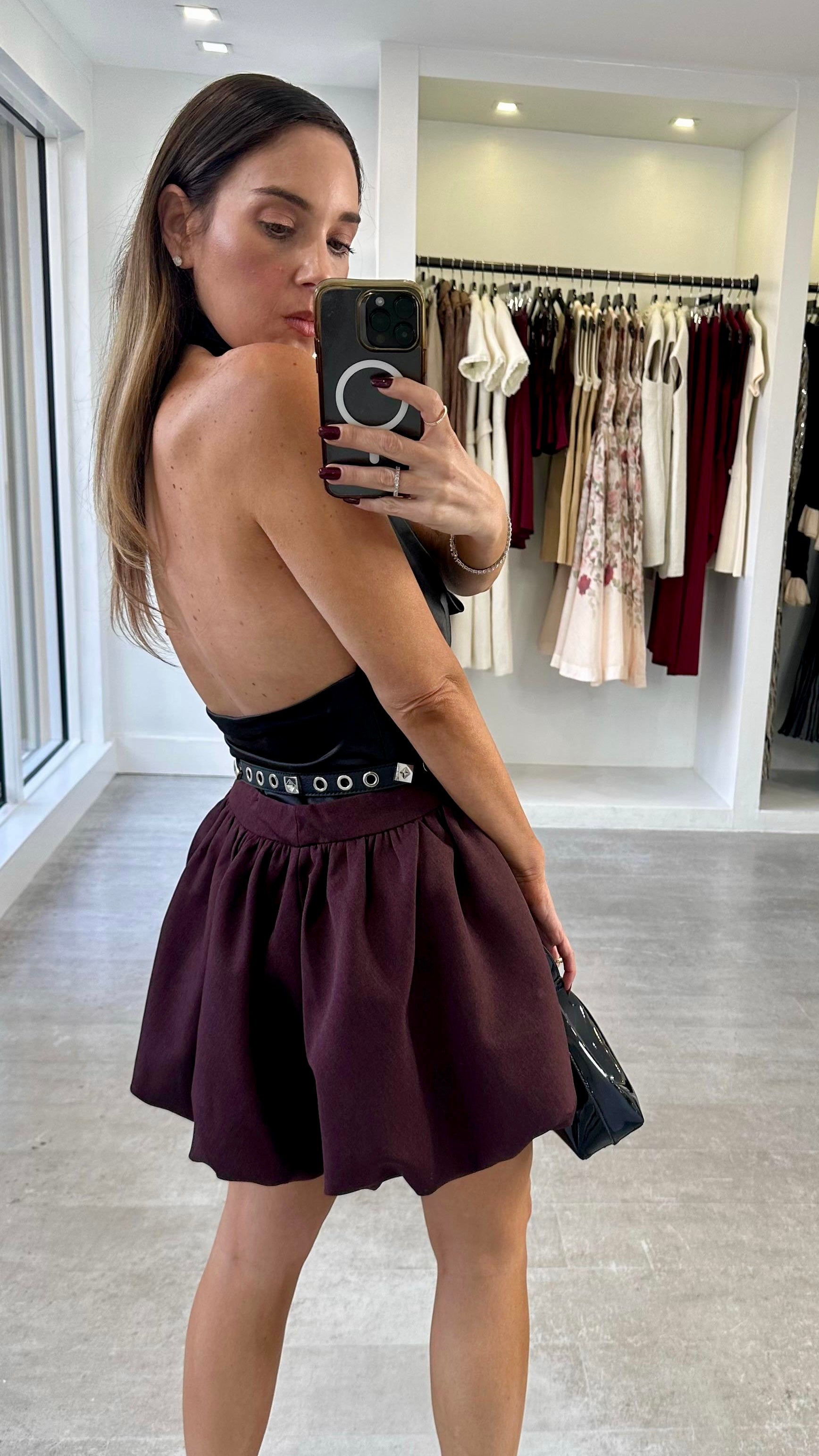 NOIR DRAPE HALTER TOP