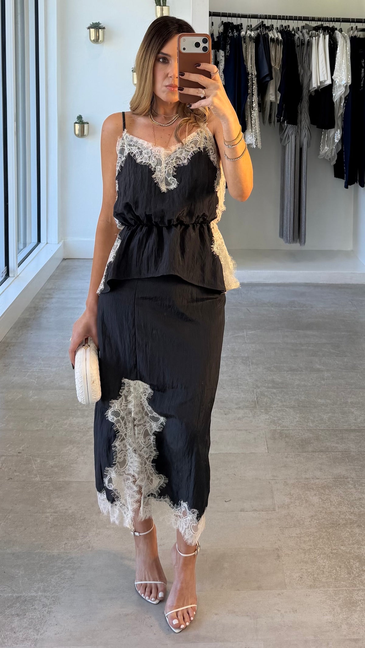 CHARCOAL LACE SET
