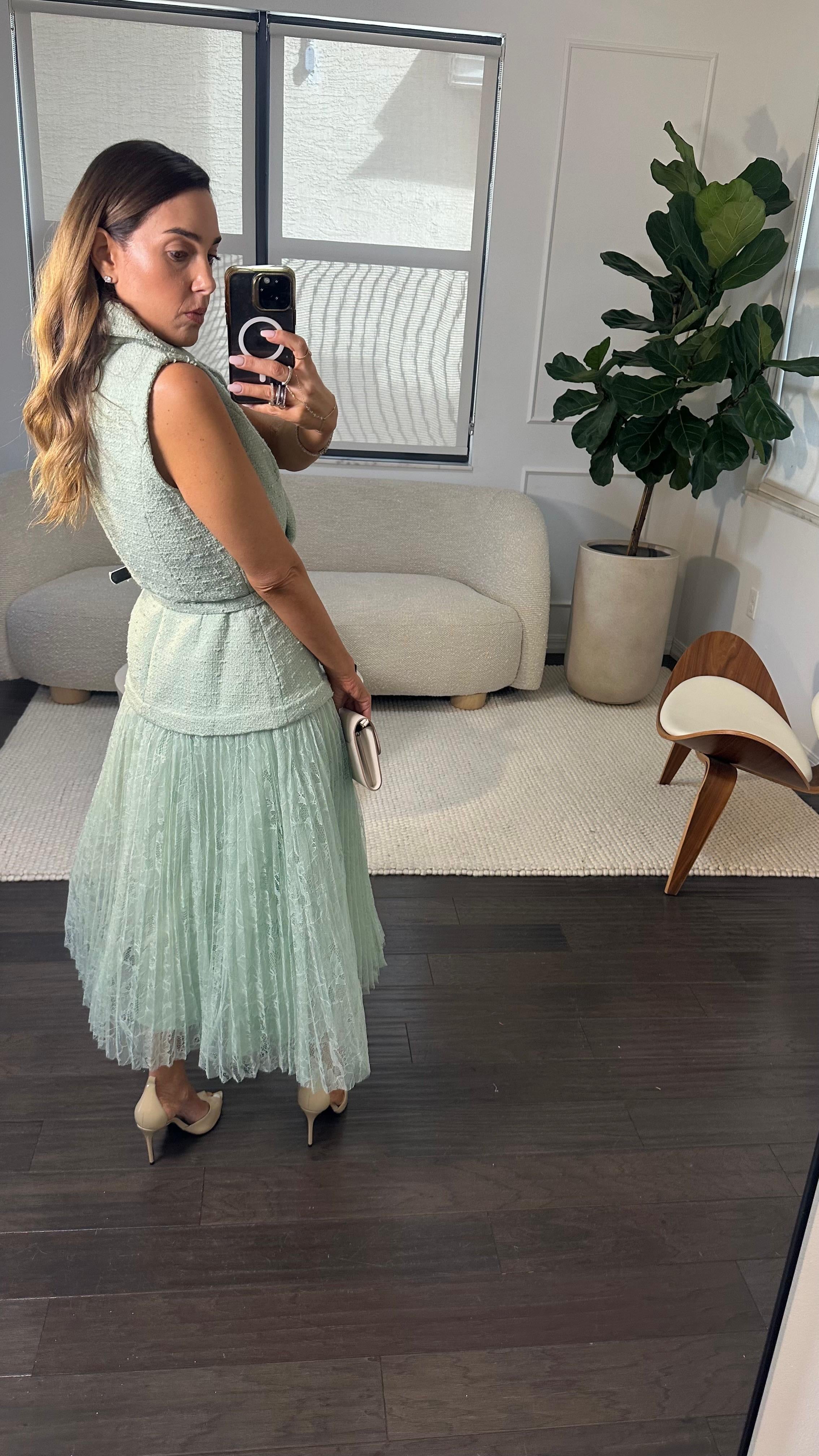 MINT LACE MIDI DRESS