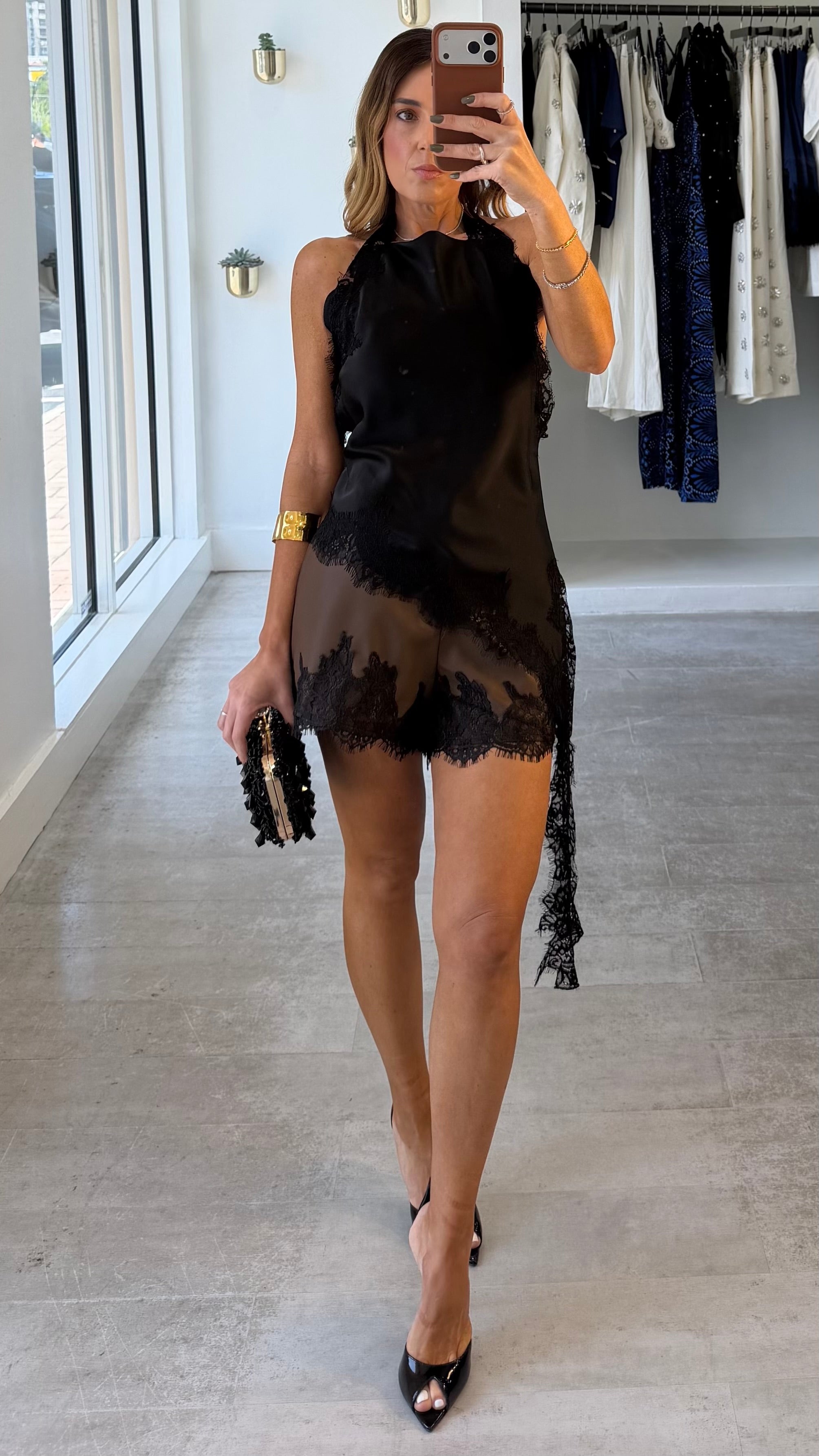 MIDNIGHT LACE TOP