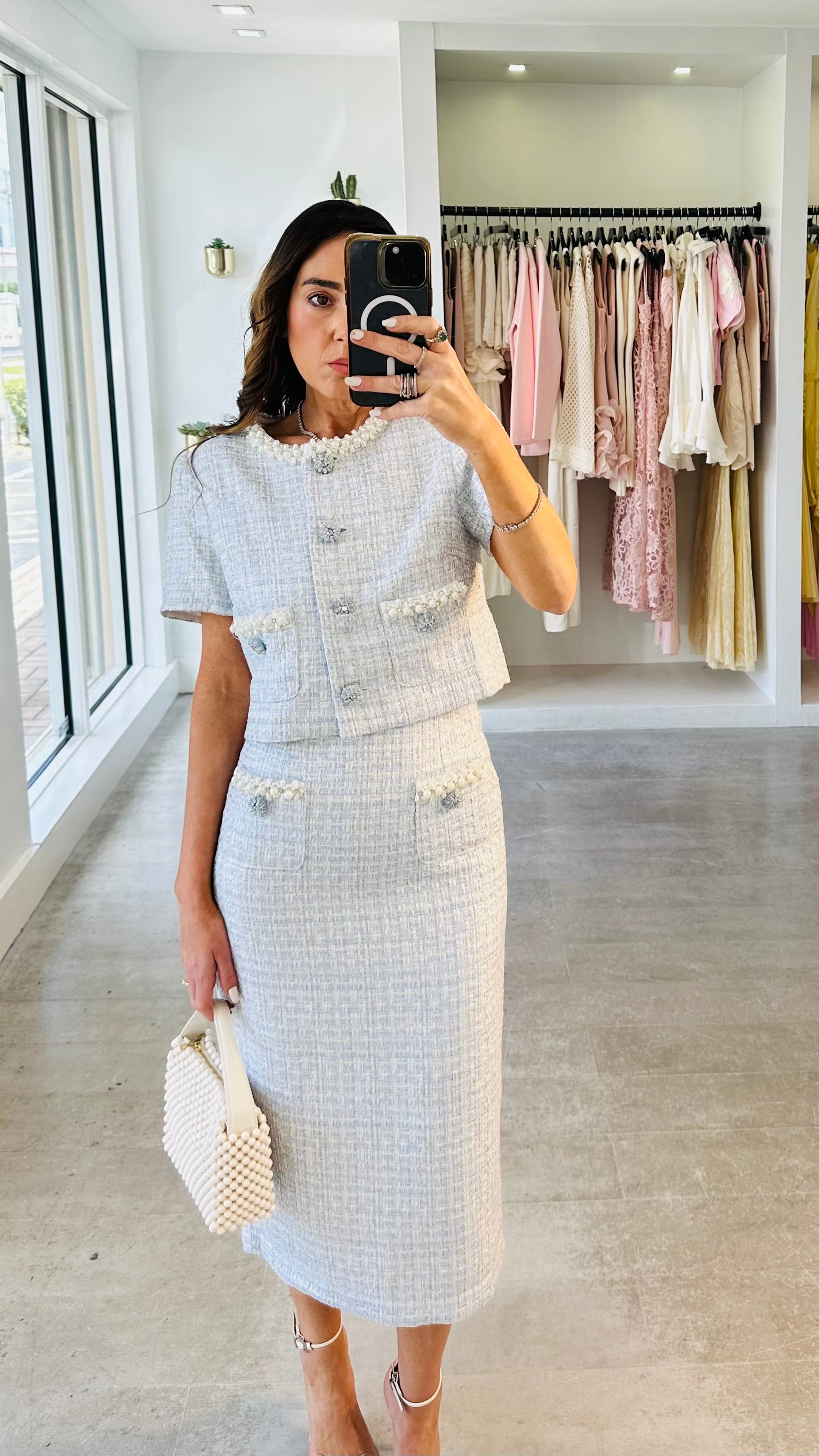 BLEU CRYSTAL SKIRT SET