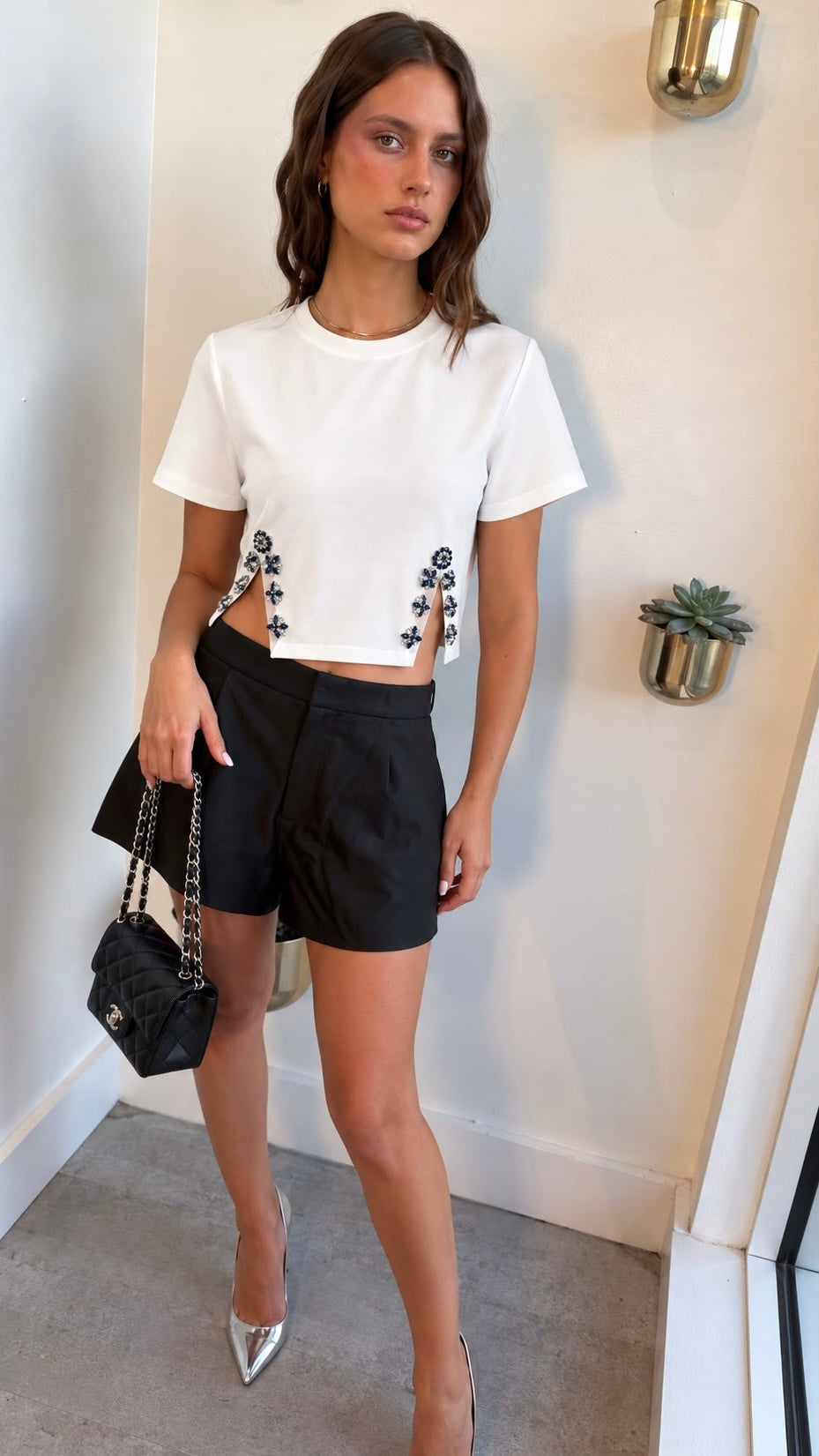 WHITE CUT TEE