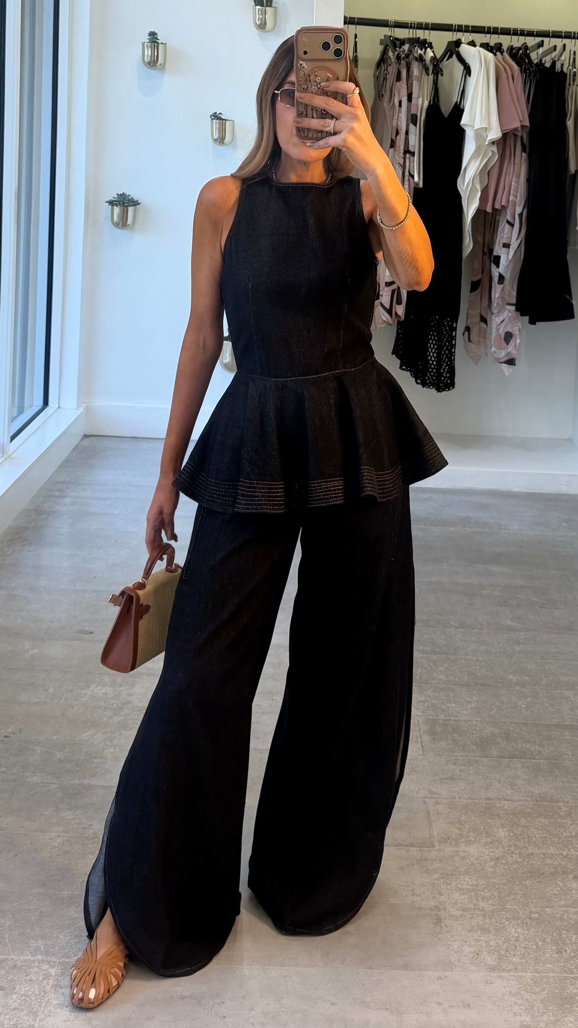 INDIGO PEPLUM SET