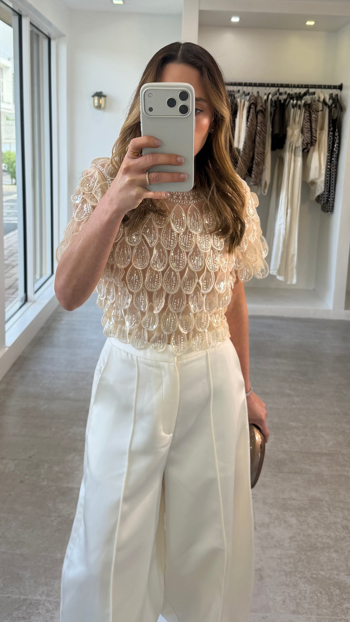 PETAL SHIMMER TOP