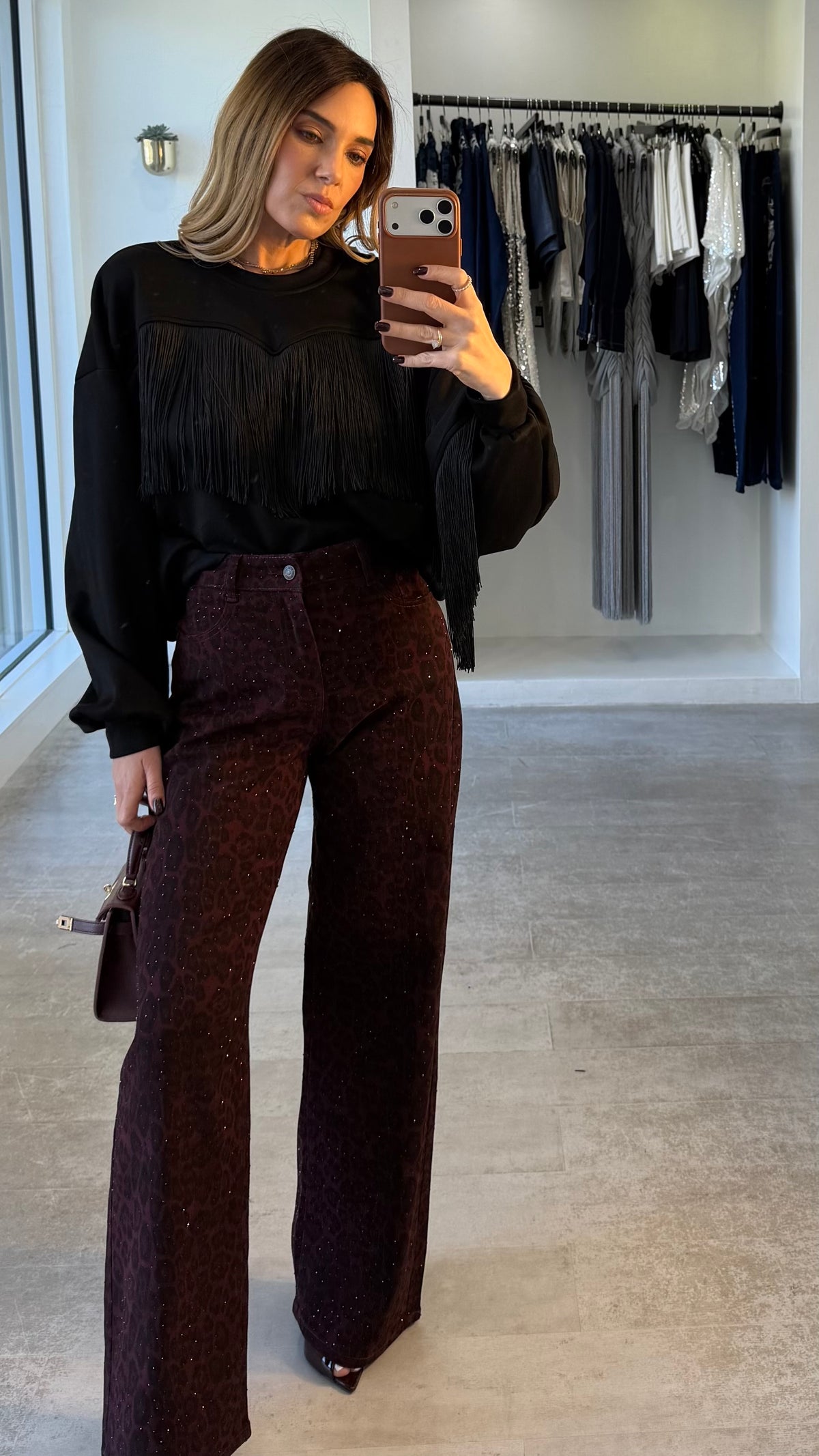 MIDNIGHT FRINGE SWEATER
